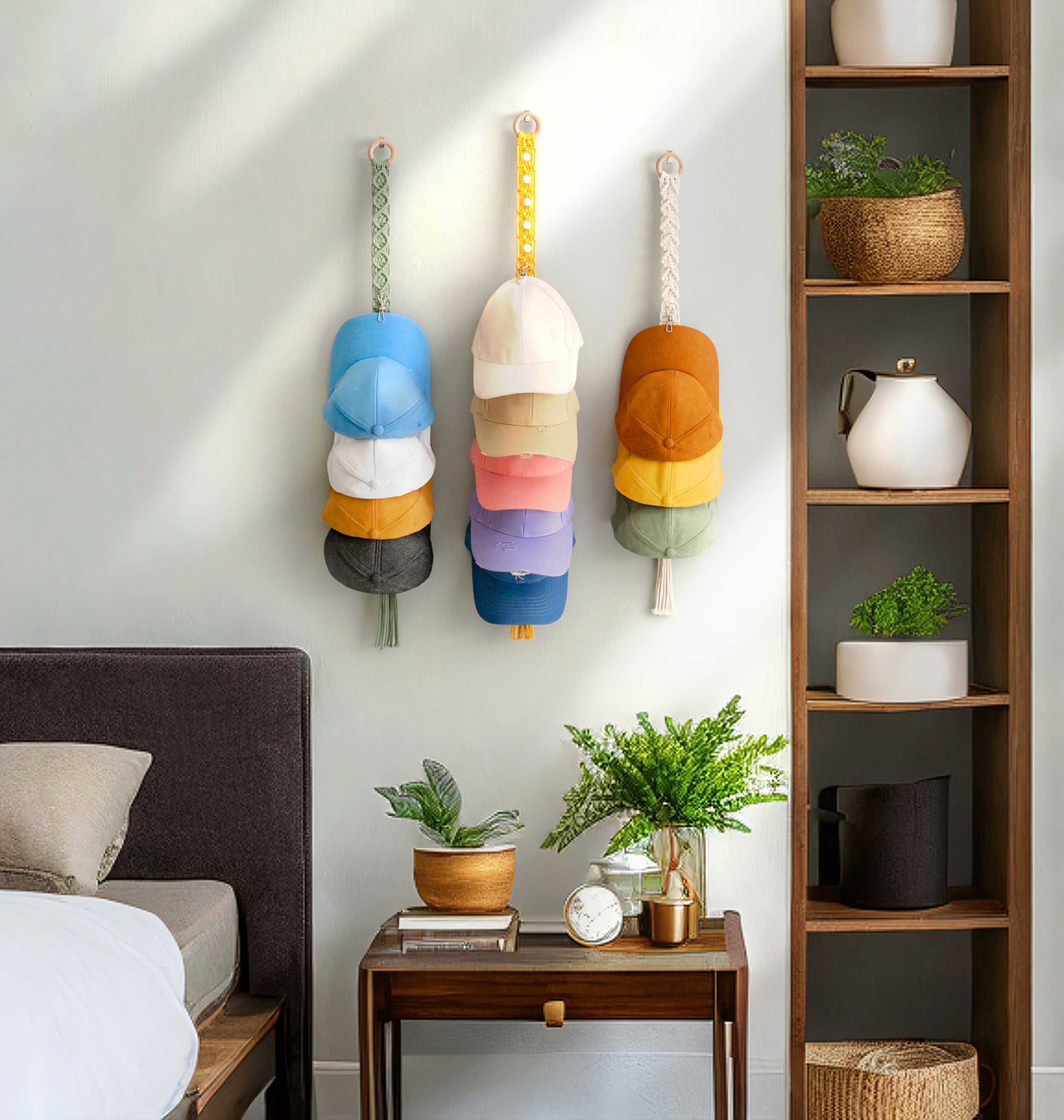 Macrame Cap Hanger macrame cord for Cap Hanger Wall Decor I49