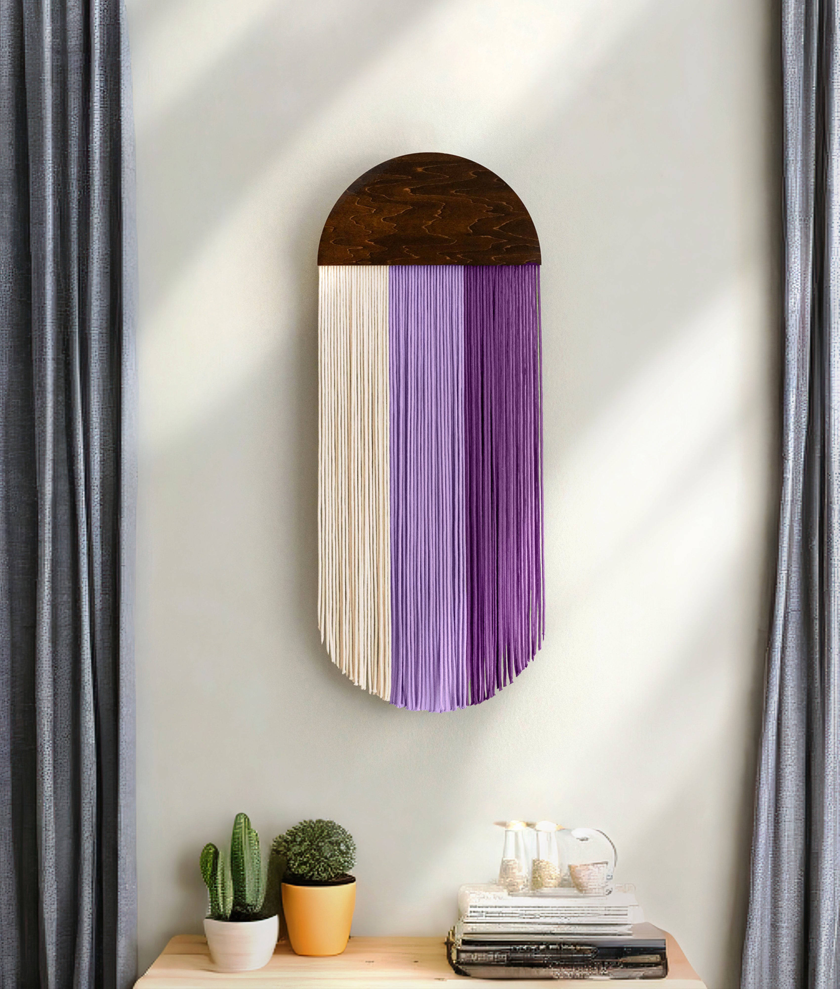 Macrame Wall Art - Octopus Wall Hanging in Minimalist Cotton Style V61