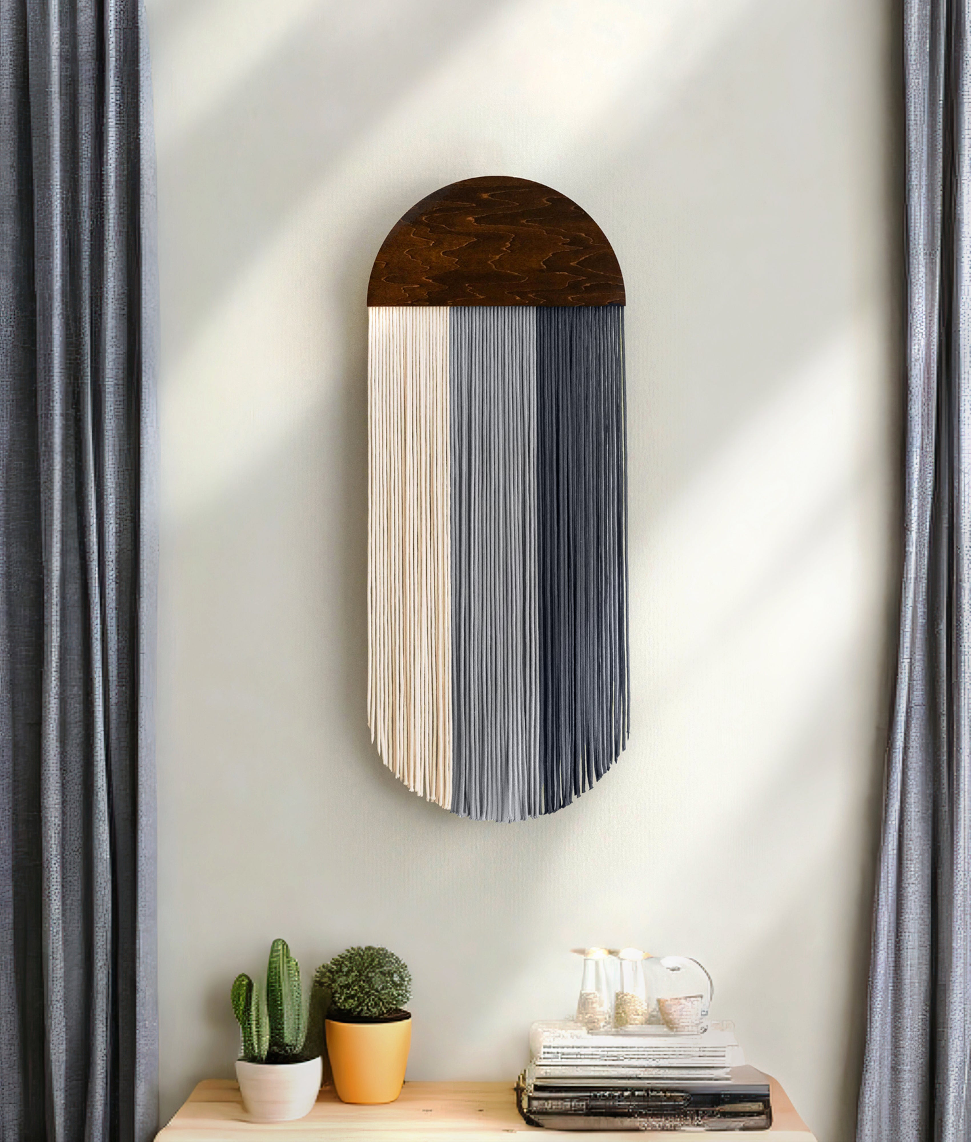 Macrame Wall Art - Octopus Wall Hanging in Minimalist Cotton Style V61