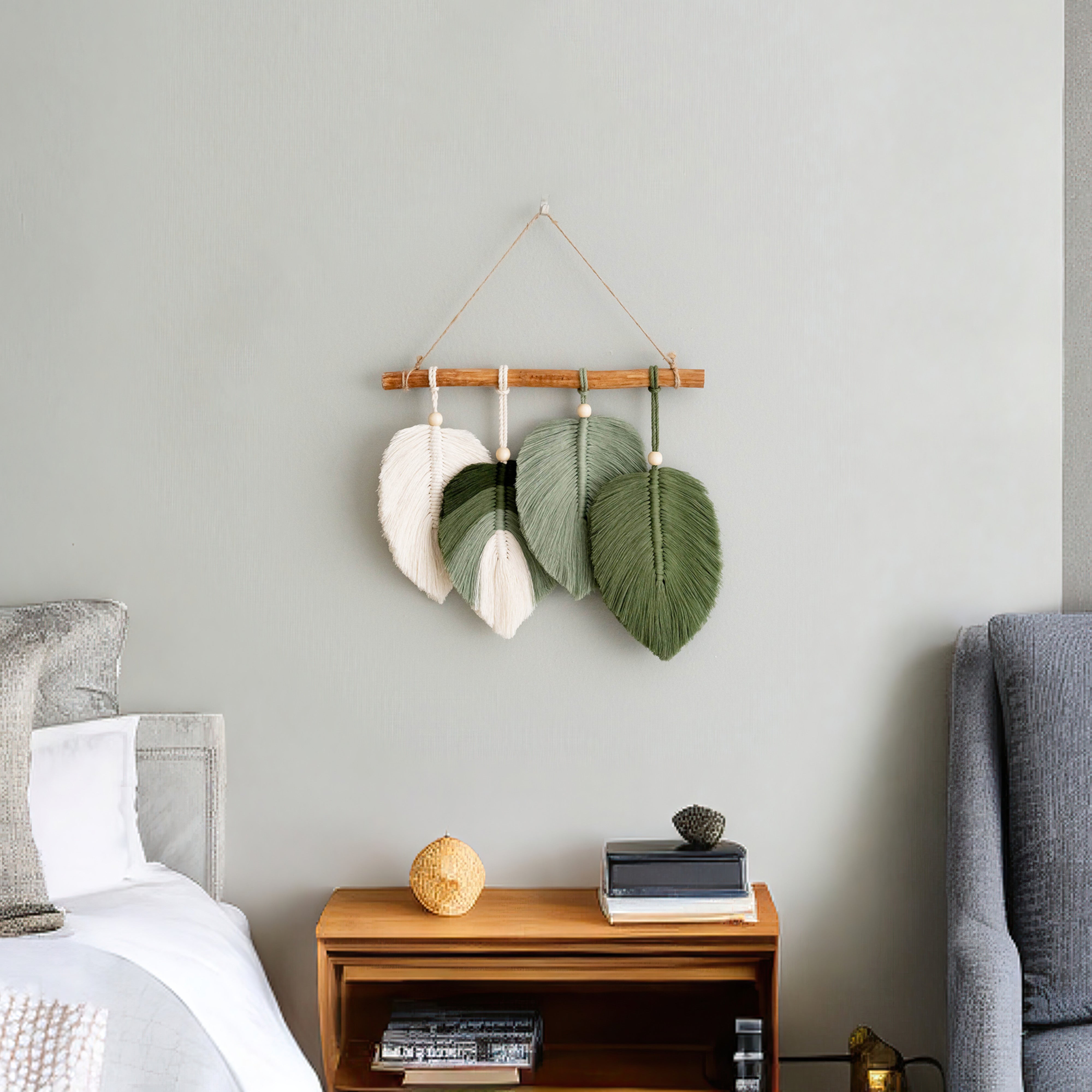 Macrame Wall Hanging - Cotton Rope Leaf Decor L43
