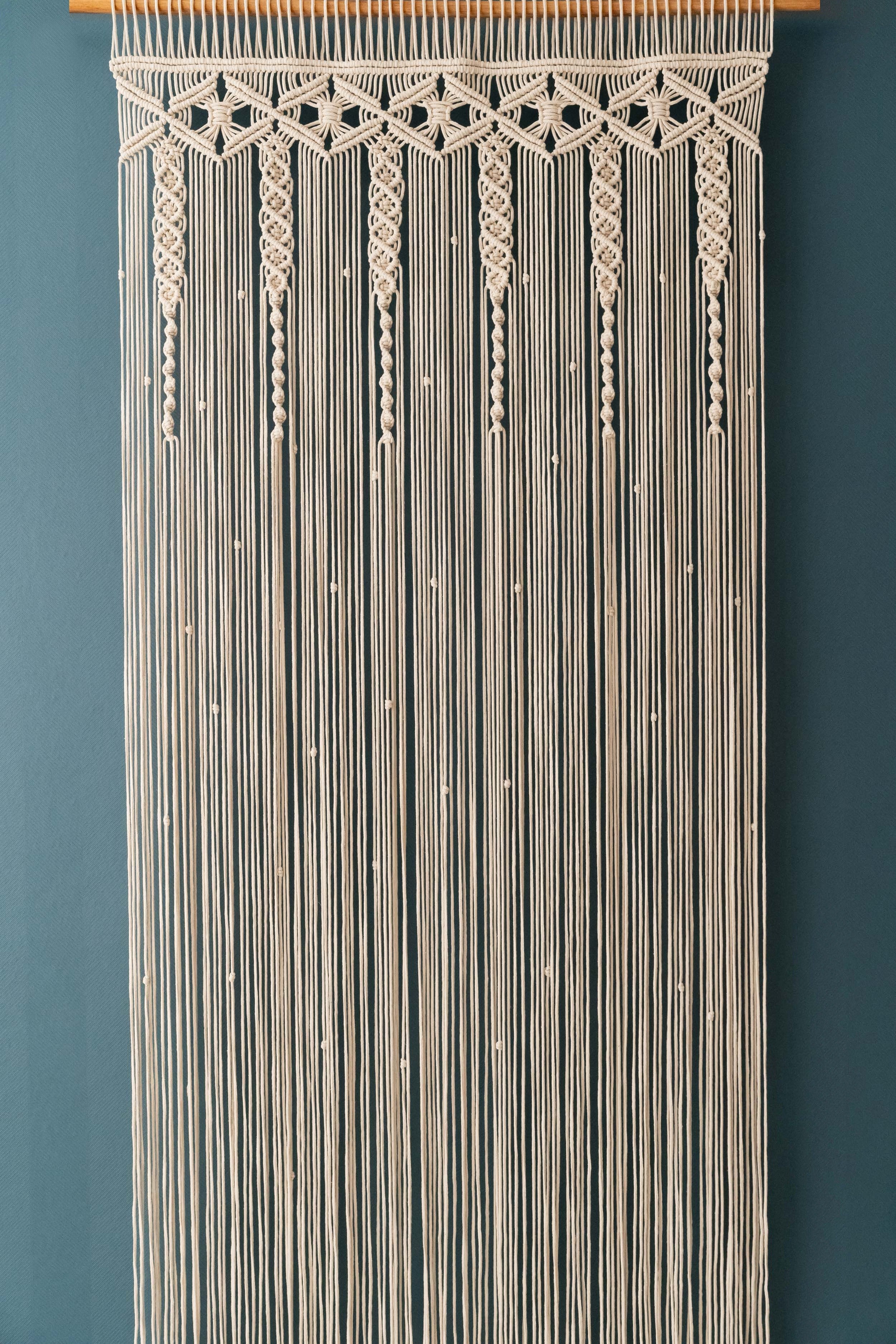 Boho Curtain Cotton Macrame - Pattern Macrame Curtain C06