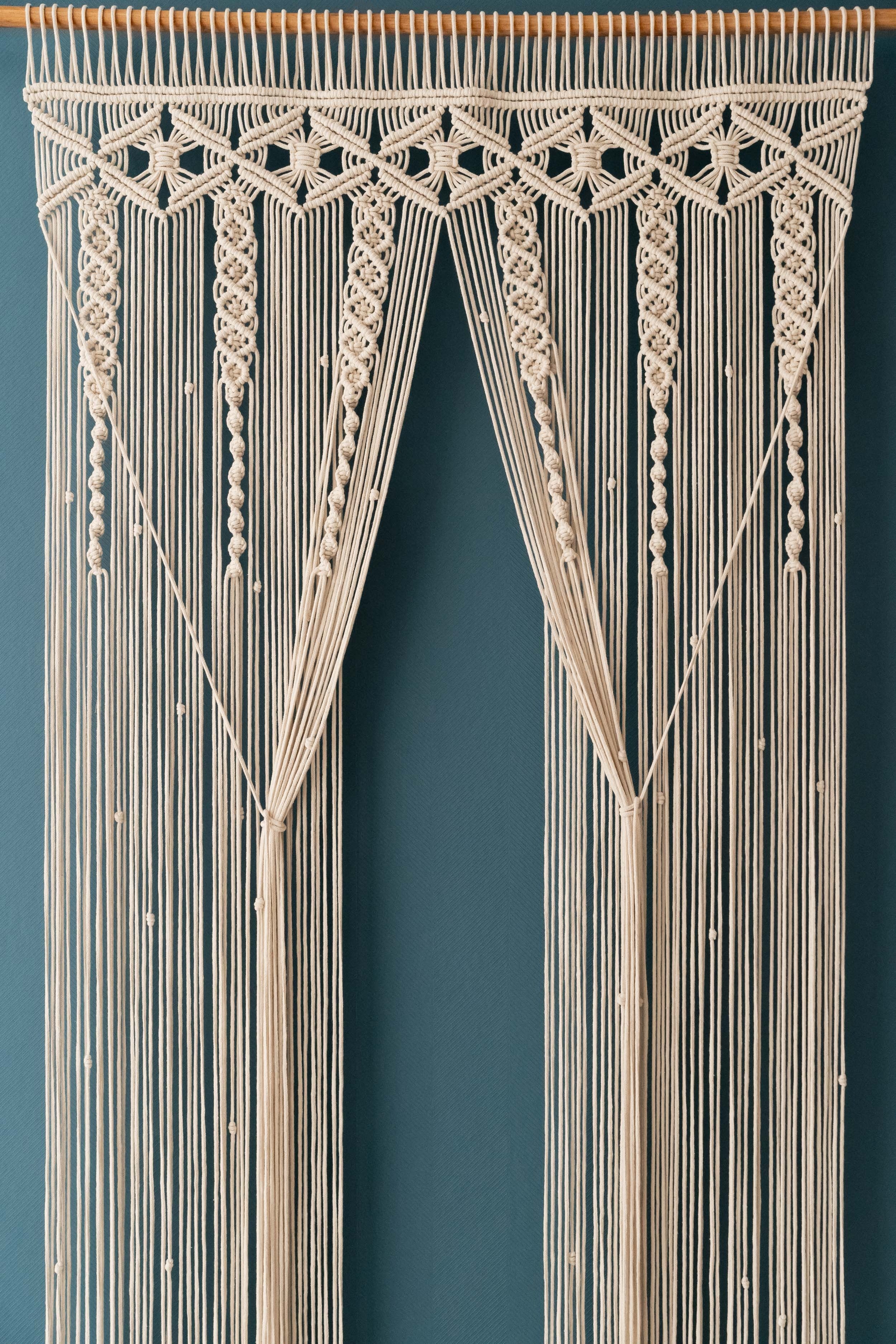 Boho Curtain Cotton Macrame - Pattern Macrame Curtain C06