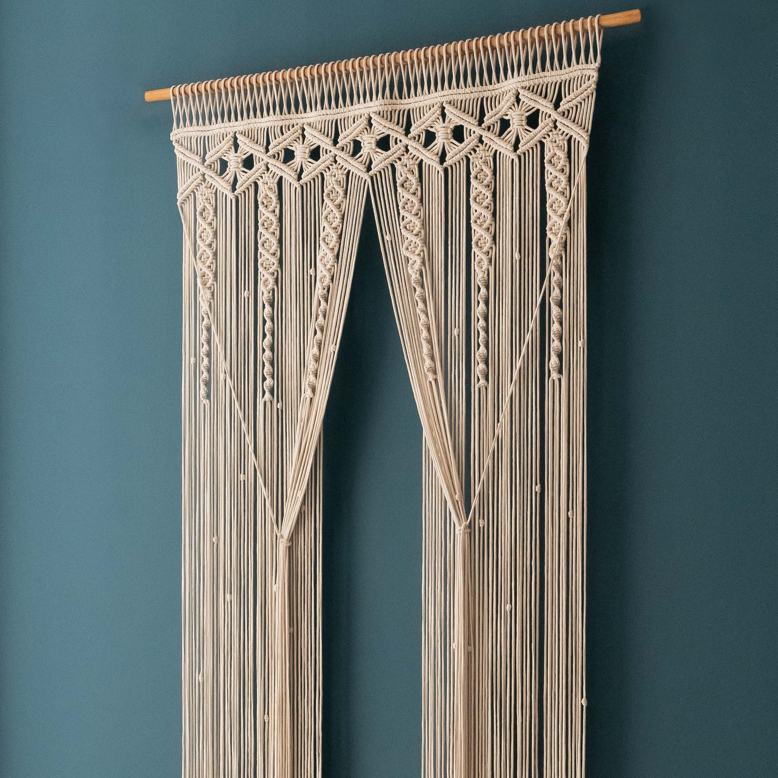 Boho Curtain Cotton Macrame - Pattern Macrame Curtain C06