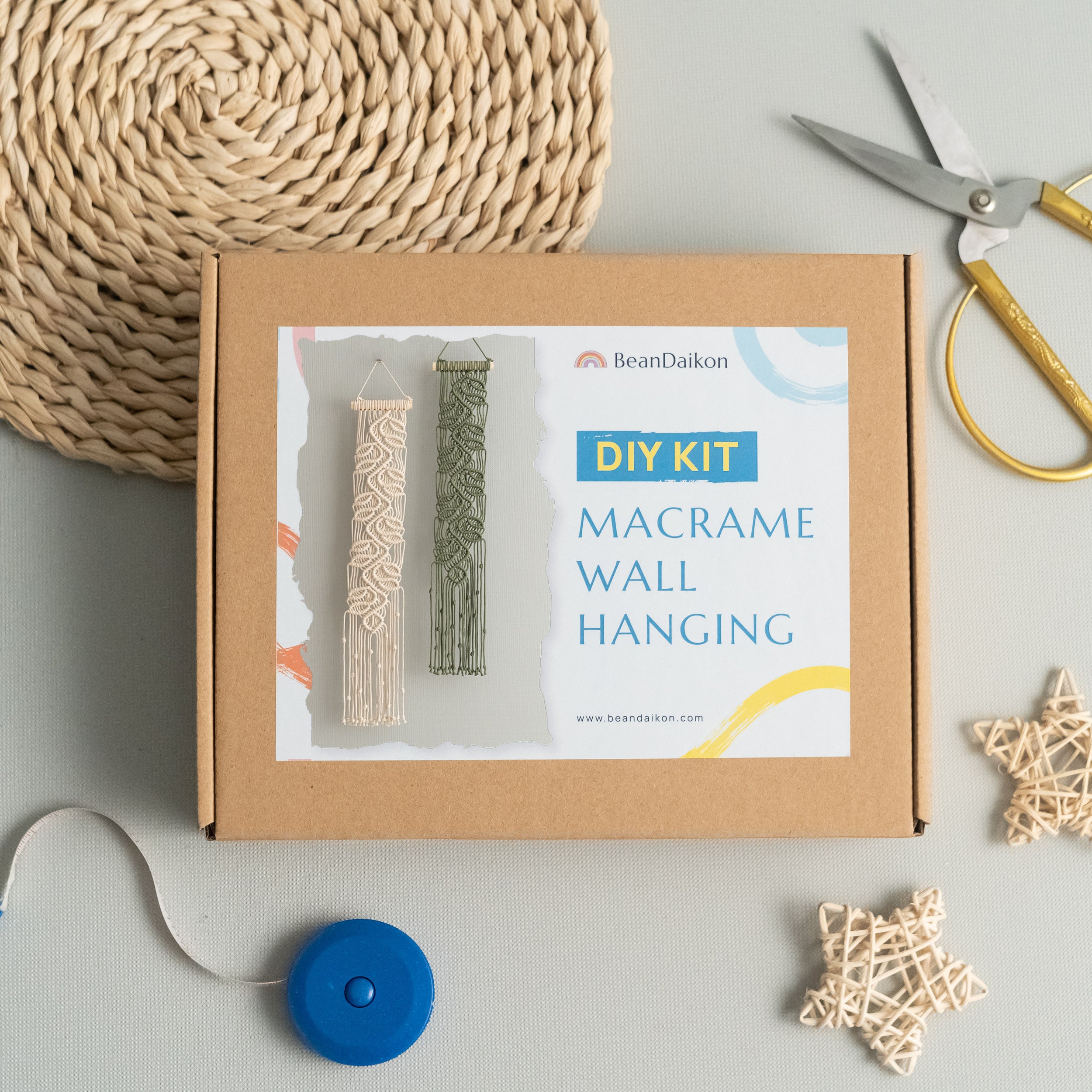 Macrame Leaf Vine Wall Hanging Kit – DIY Home Decor for Beginners K29