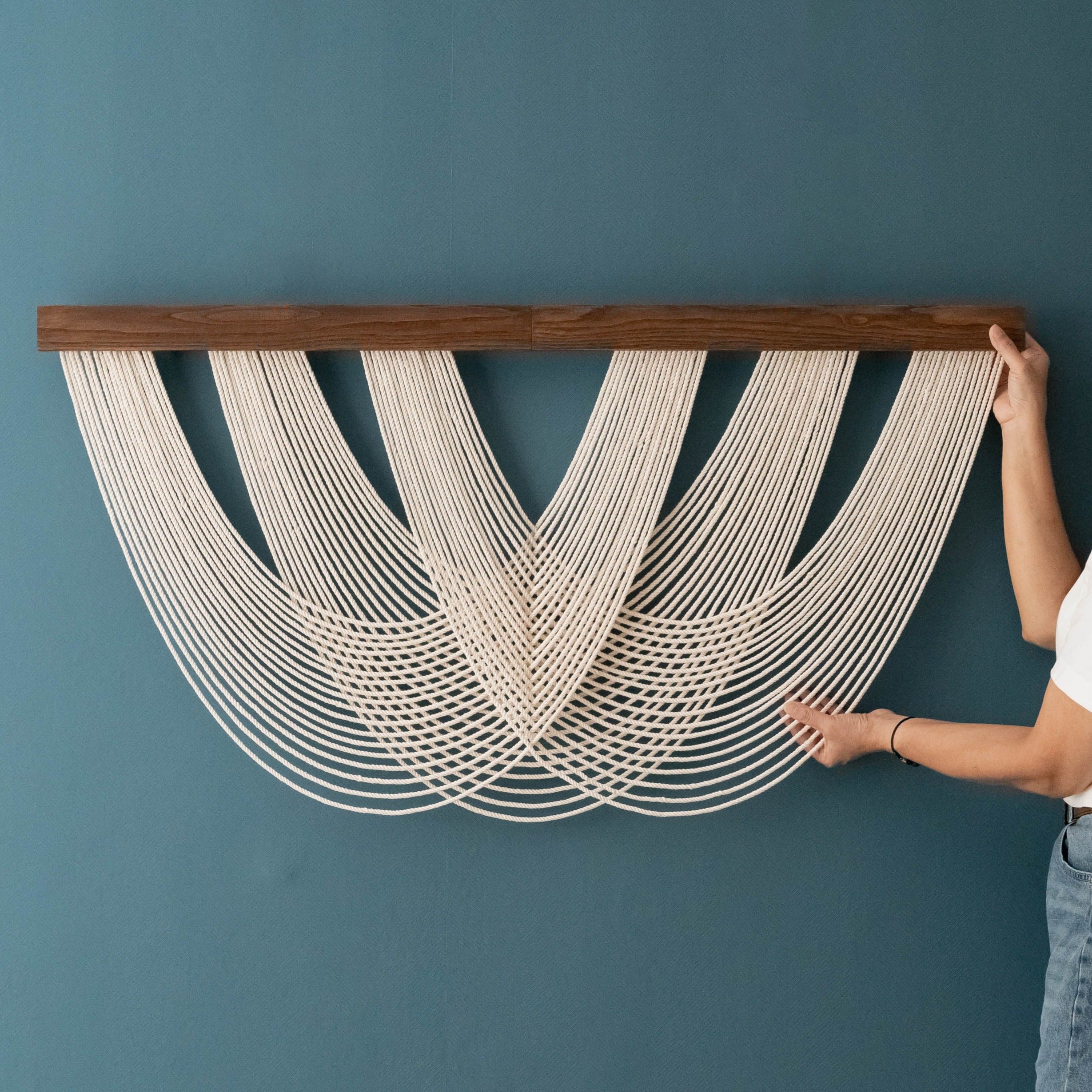Large Macrame Wave Wall Hanging - Soft Tangle Jellyfish V28