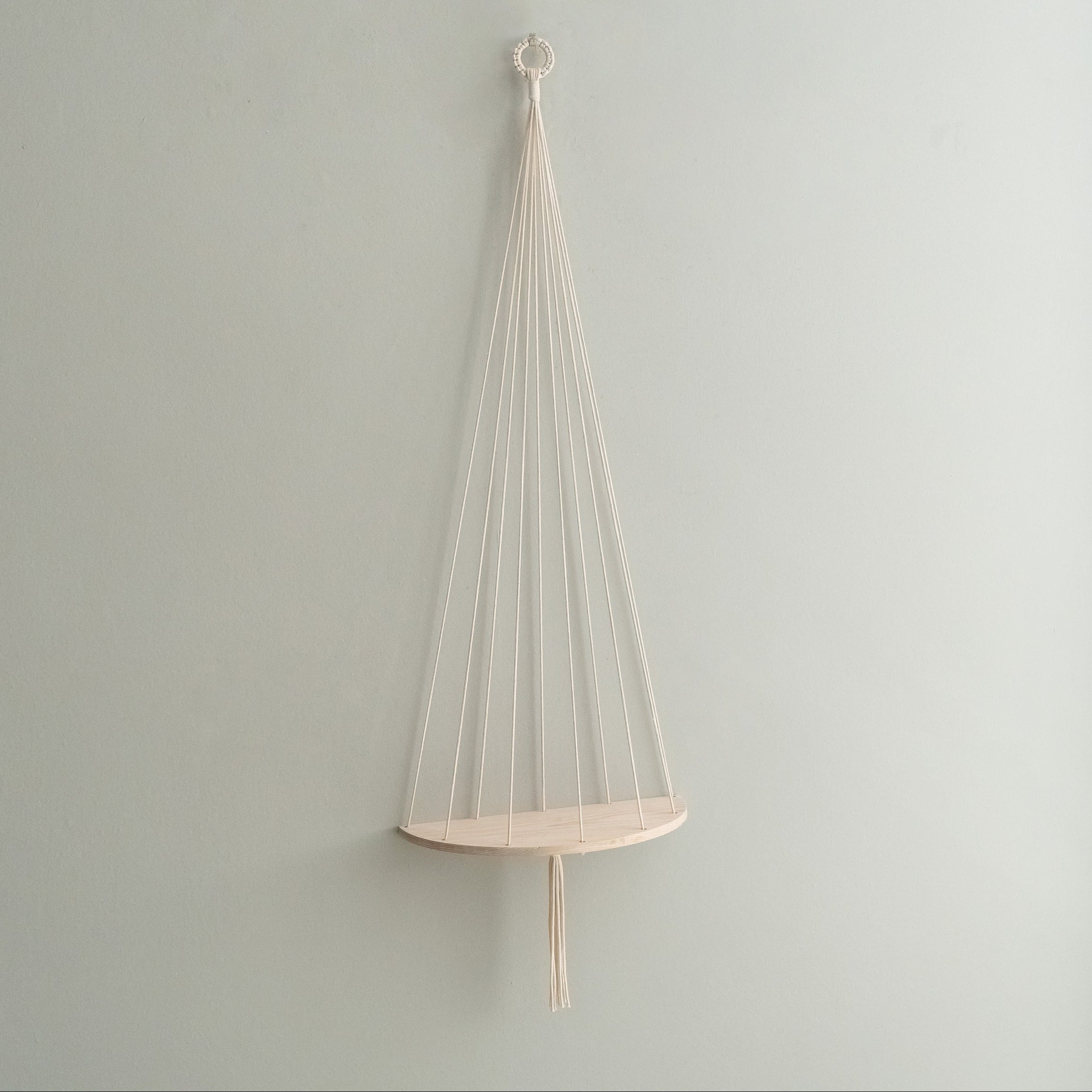 Macrame Toy Hammock with Wood Shelf for Stuffed Animal Storage I94