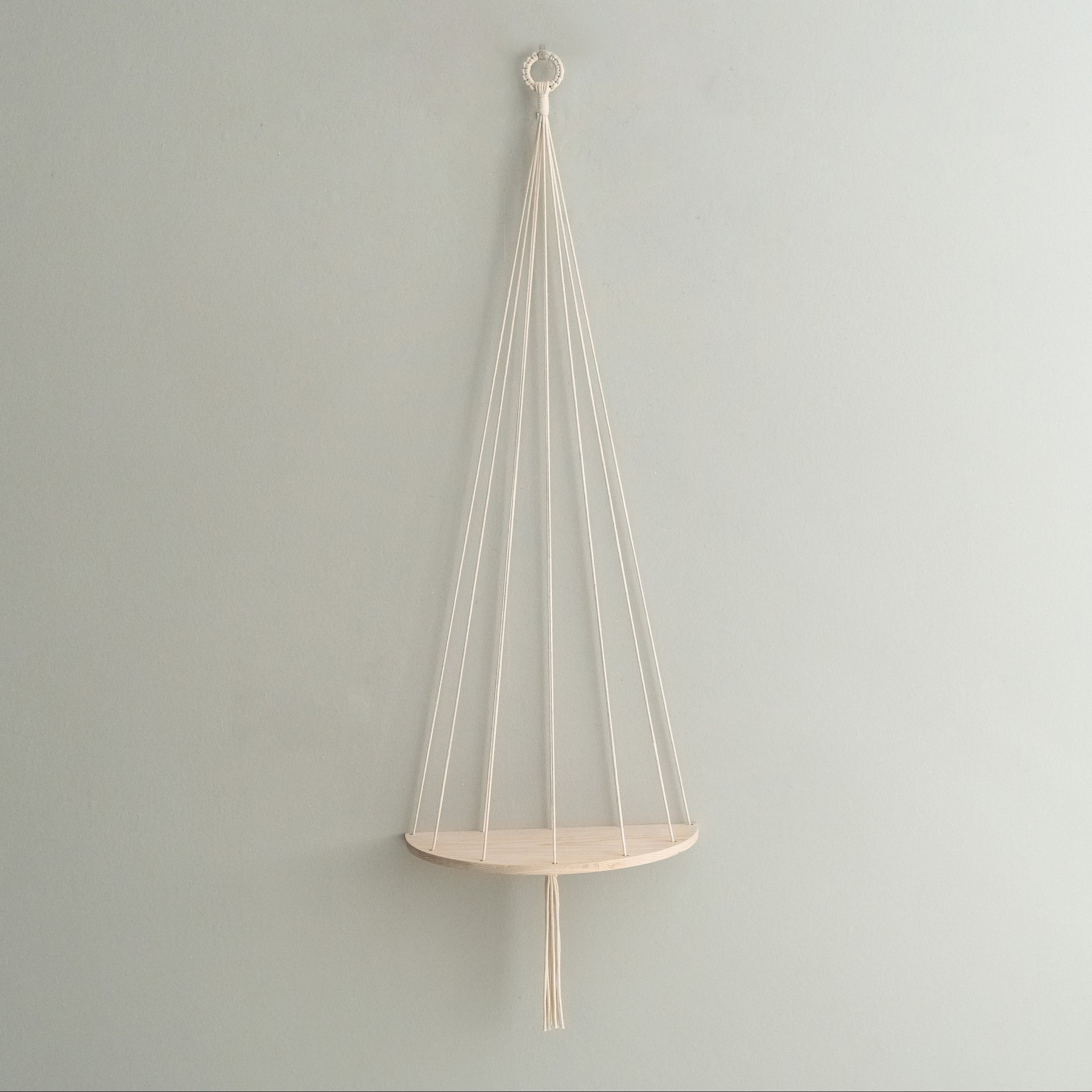 Macrame Toy Hammock with Wood Shelf for Stuffed Animal Storage I94