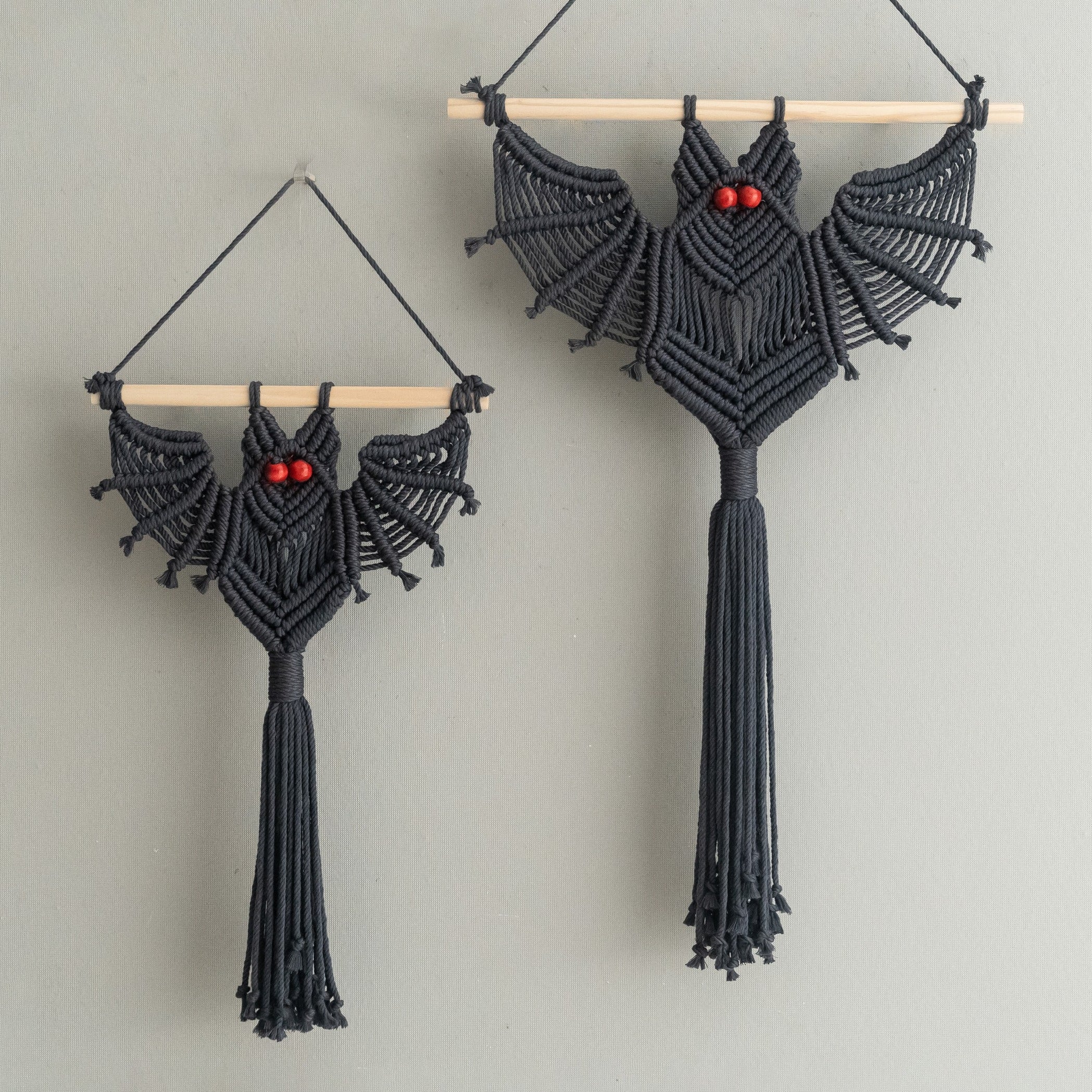 Macrame Wings Wall Hanging with driftwood for spooky gothic wall decor V12
