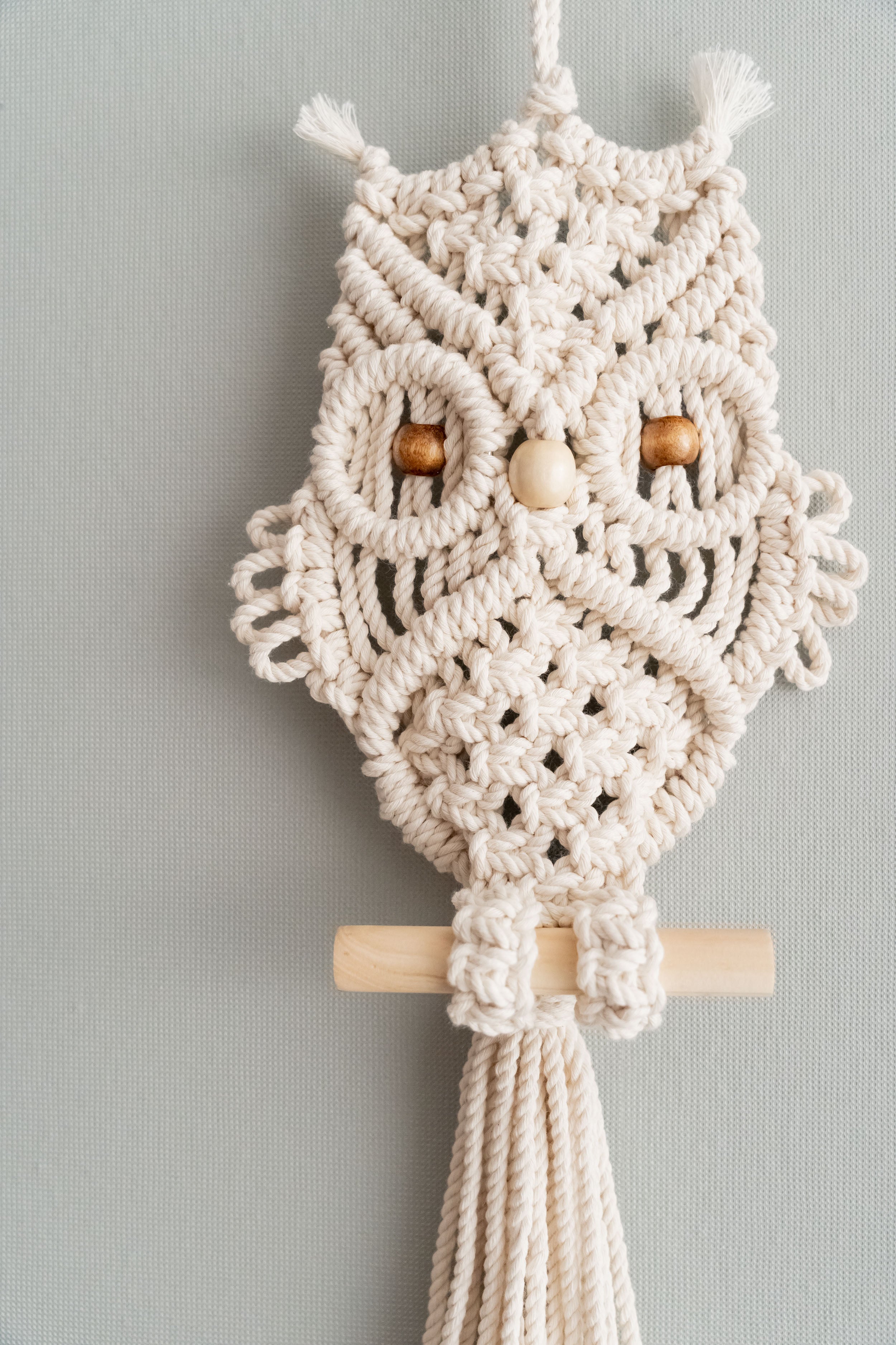 Boho Owl Wall Decor – Macrame Owl Hanging for Rustic Home Style W73