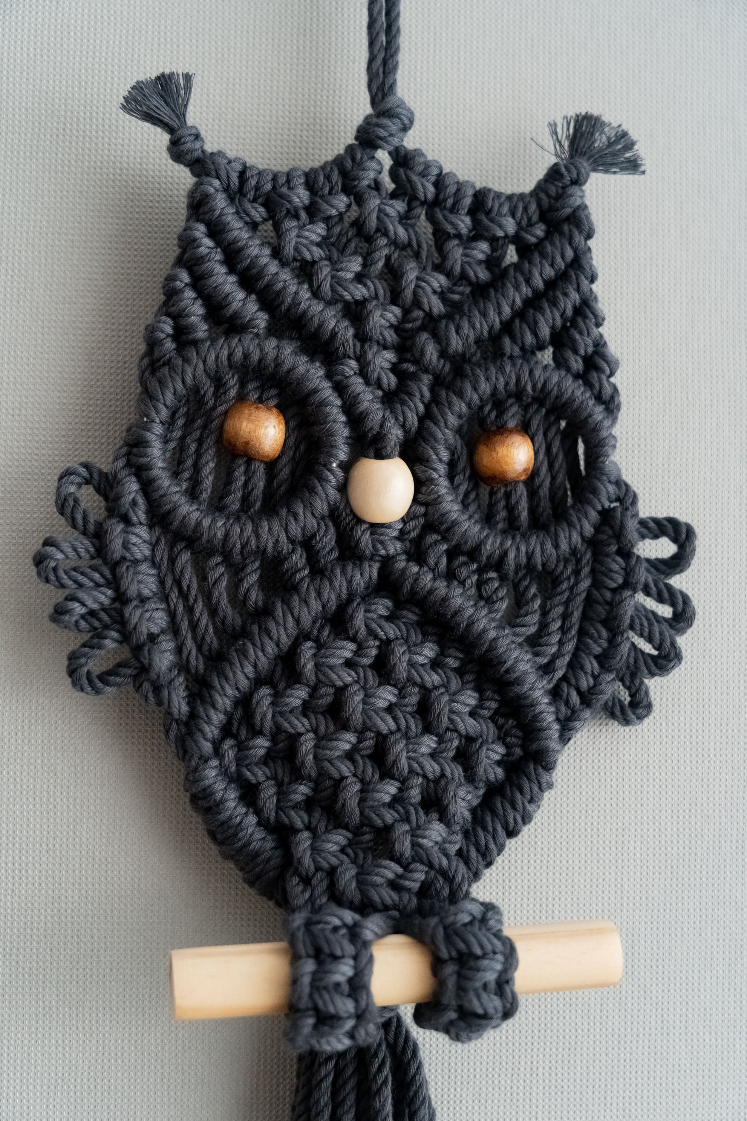 Boho Owl Wall Decor – Macrame Owl Hanging for Rustic Home Style W73