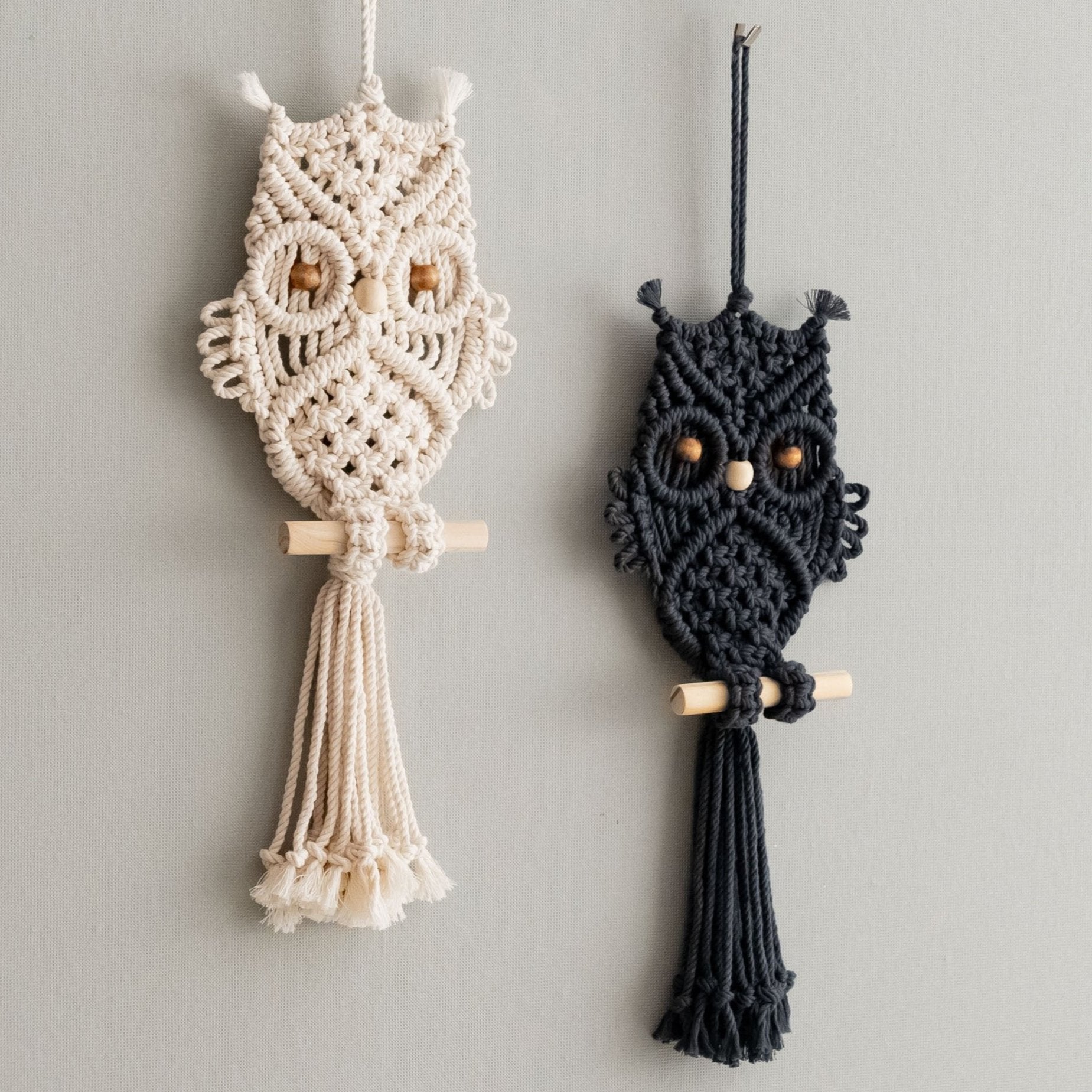 Boho Owl Wall Decor – Macrame Owl Hanging for Rustic Home Style W73