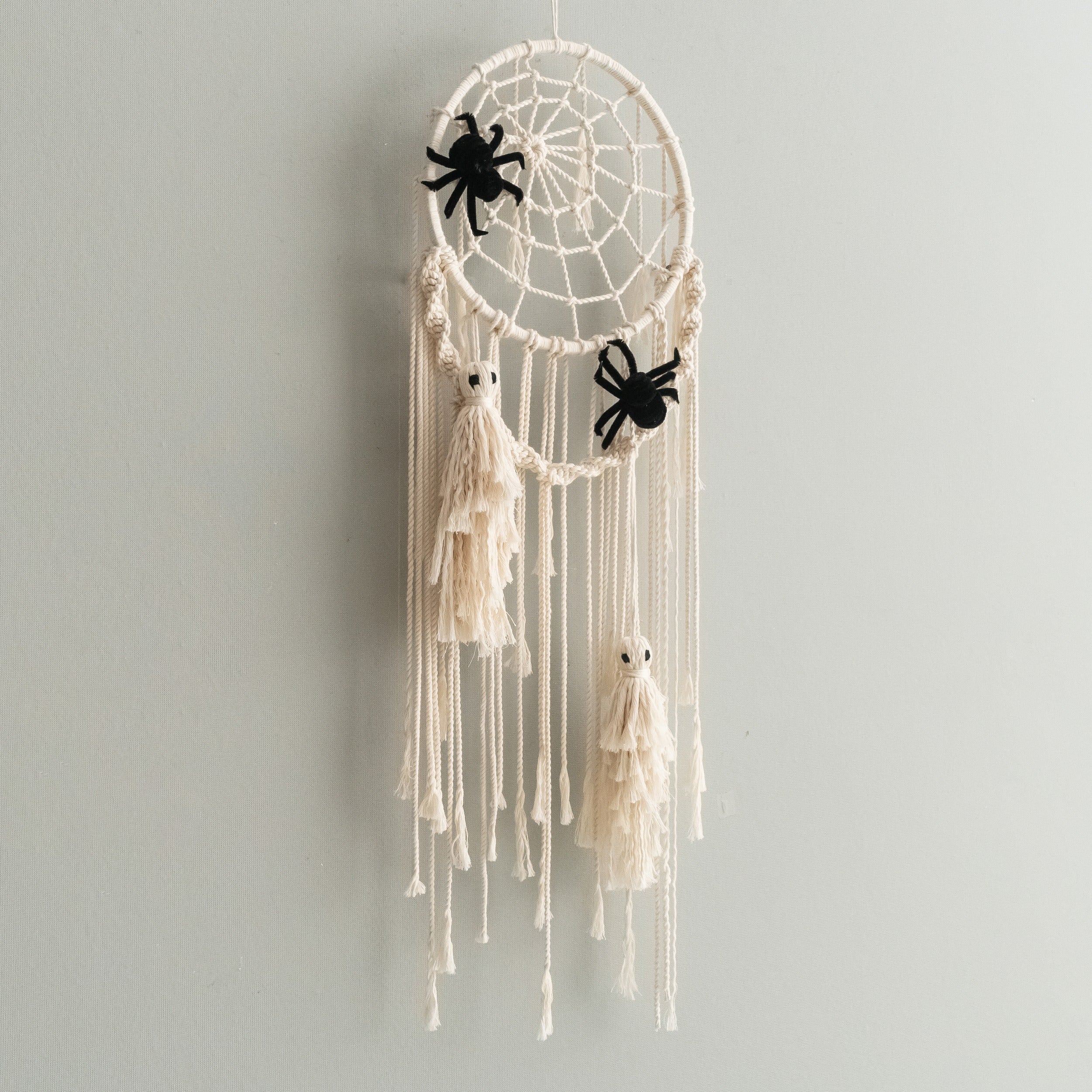 Ghost Spider Macrame Wall Hanging Spooky Wall Decor for Halloween U12