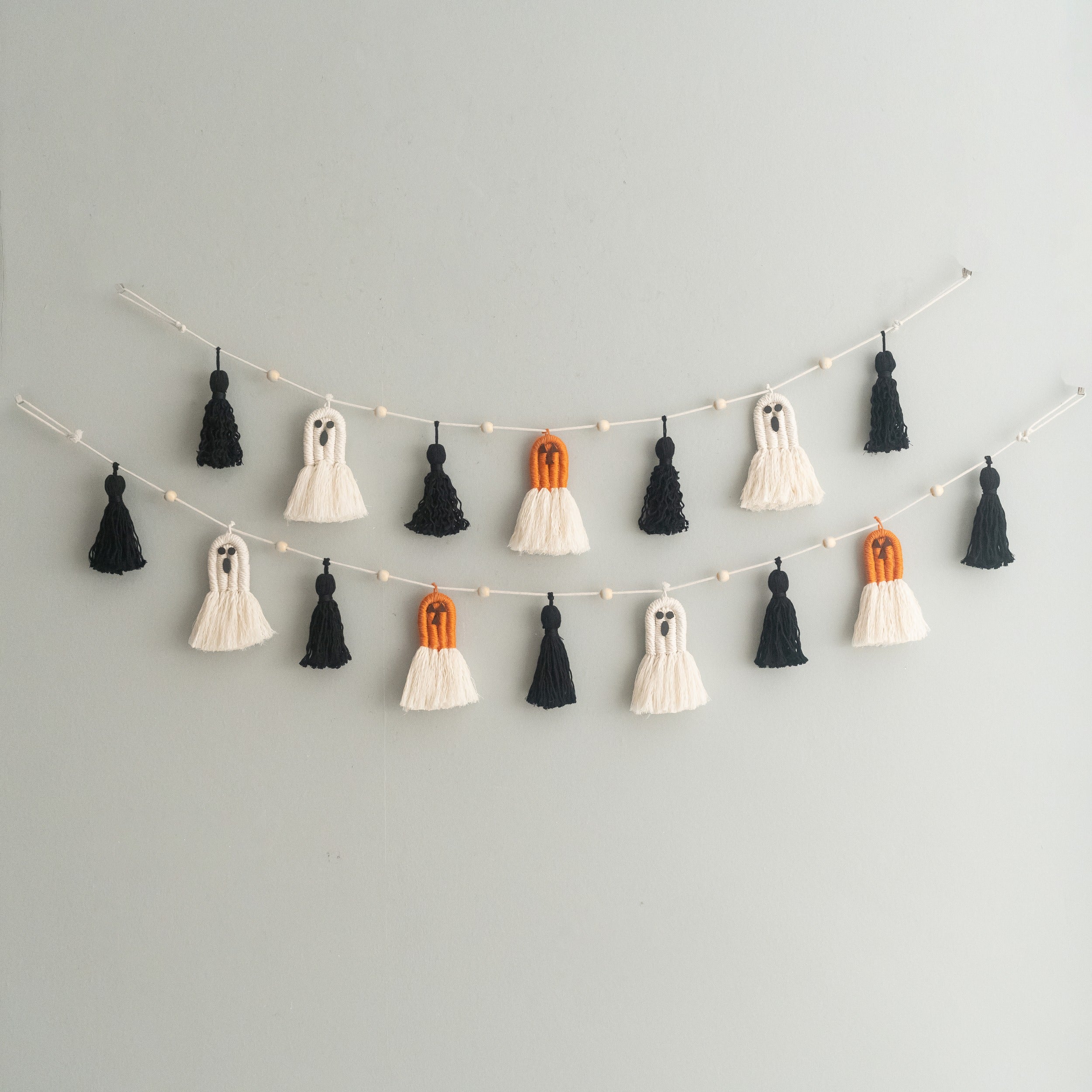Halloween Ghost Garland macrame cord for halloween garland decor and boho halloween decor U13