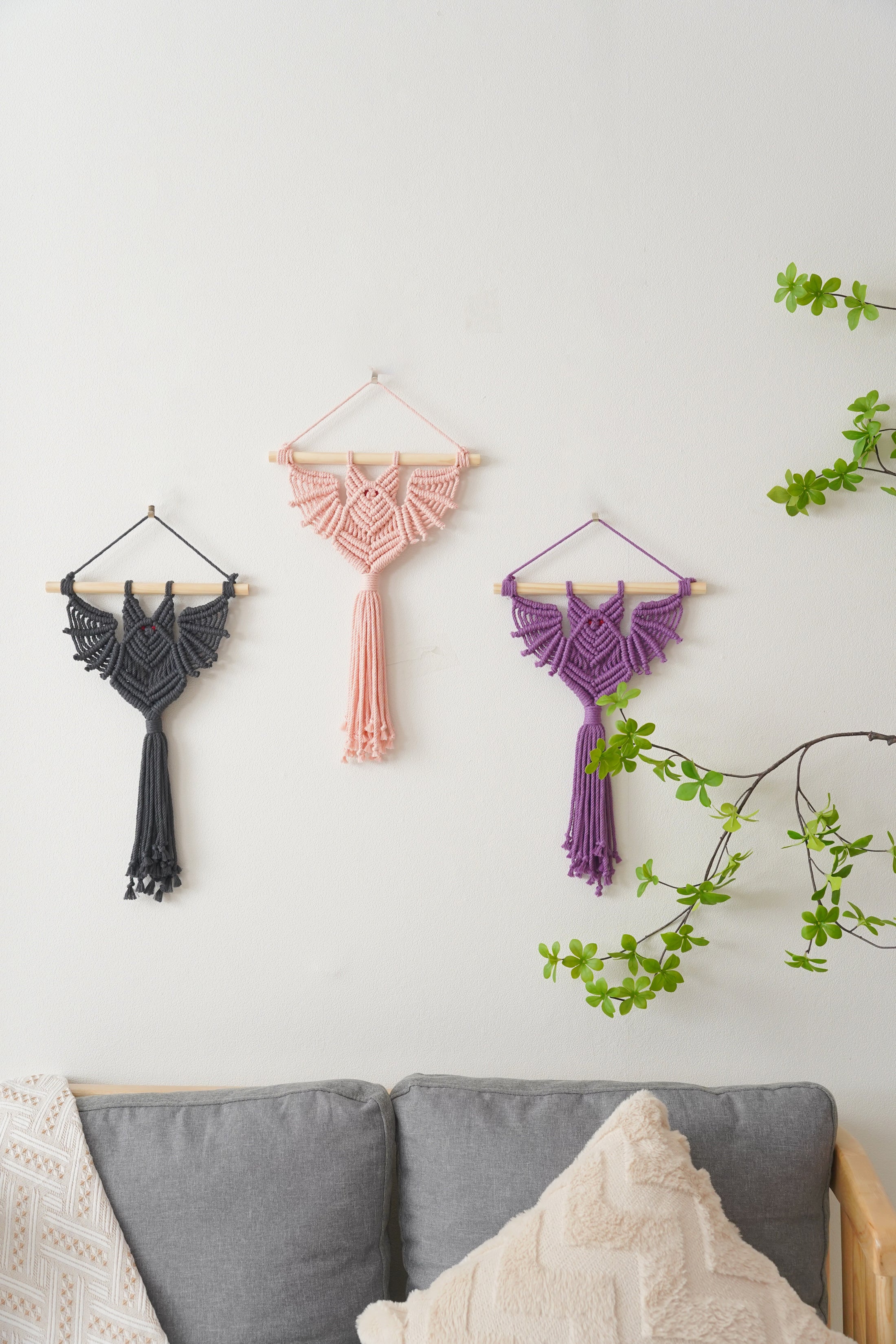 Macrame Bat Wall Hanging PATTERN - Macrame Digital Pattern For Beginner P30