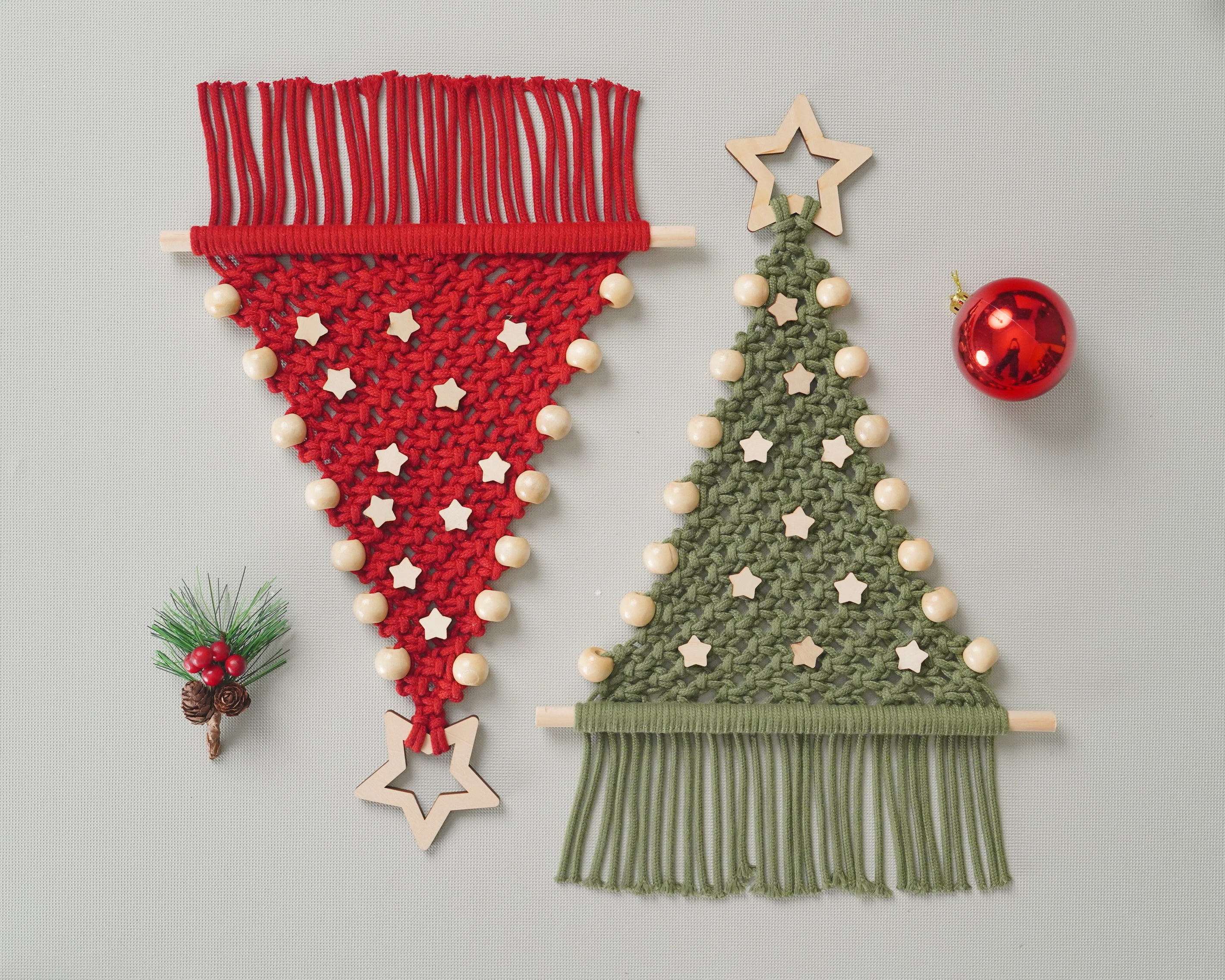DIY Macrame Christmas Tree Kit - Mini Star Decor Craft K49