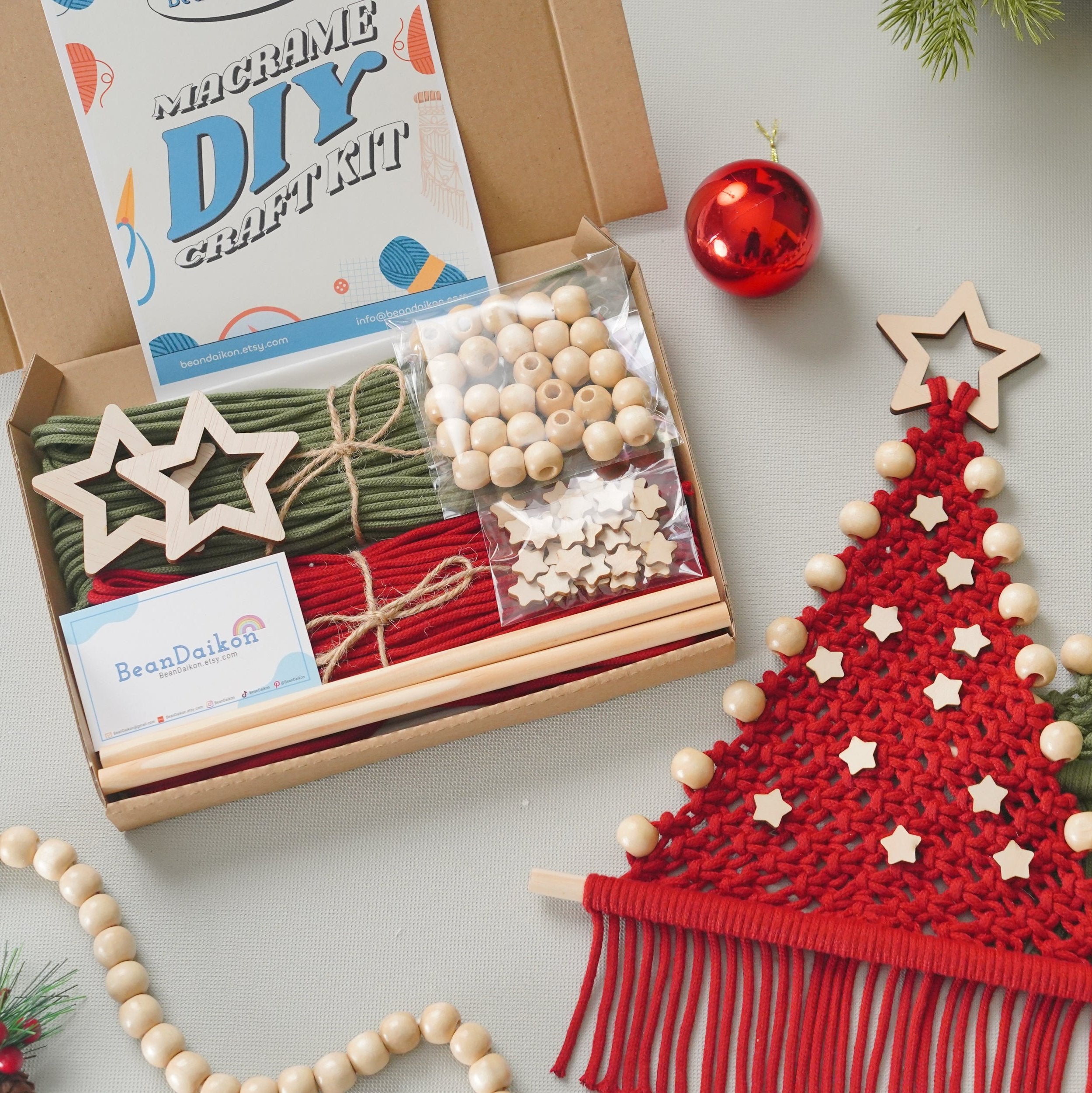 DIY Macrame Christmas Tree Kit - Mini Star Decor Craft K49