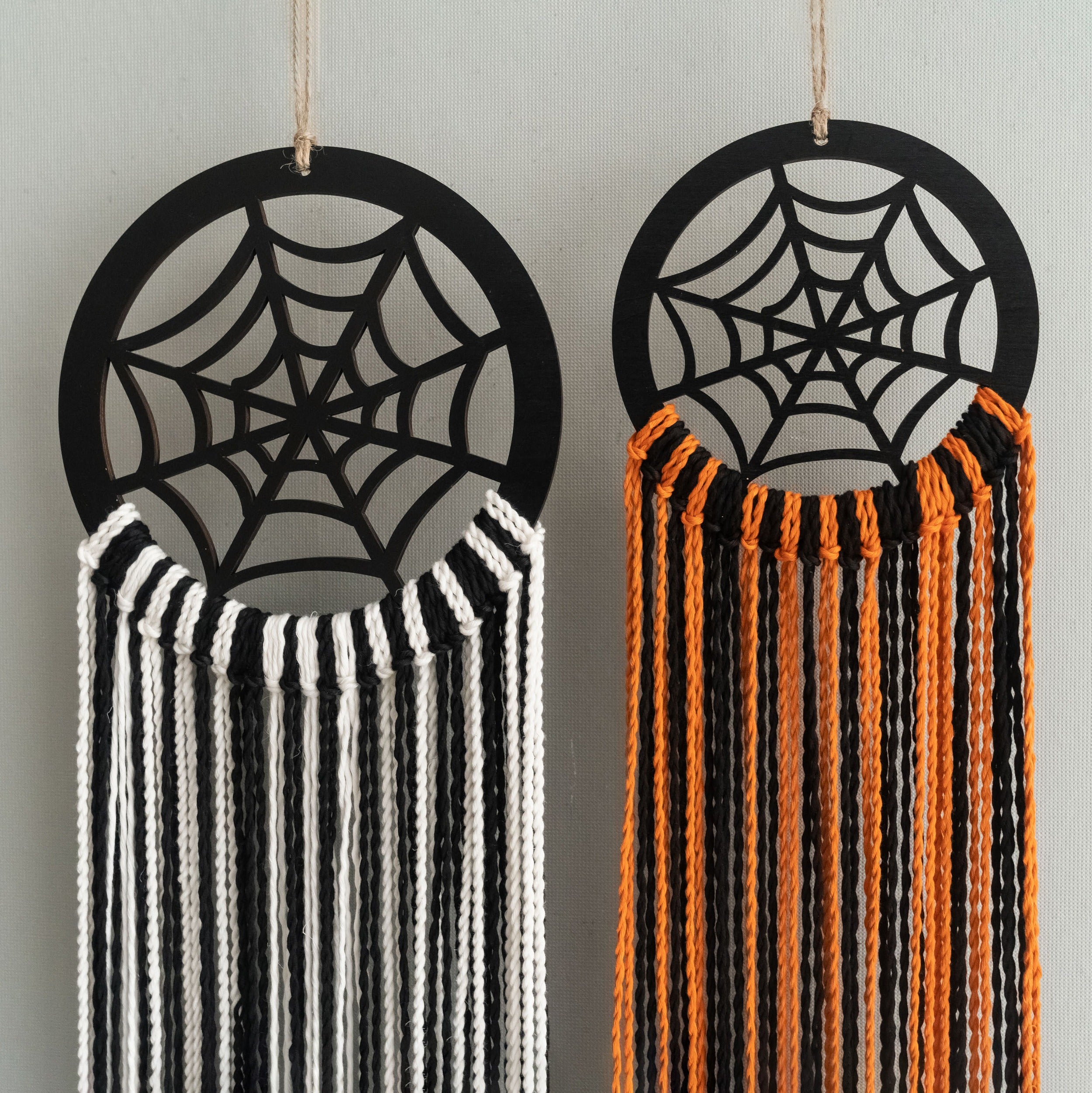 Halloween Macrame Spiderweb Wall Hanging for Halloween Decor U15