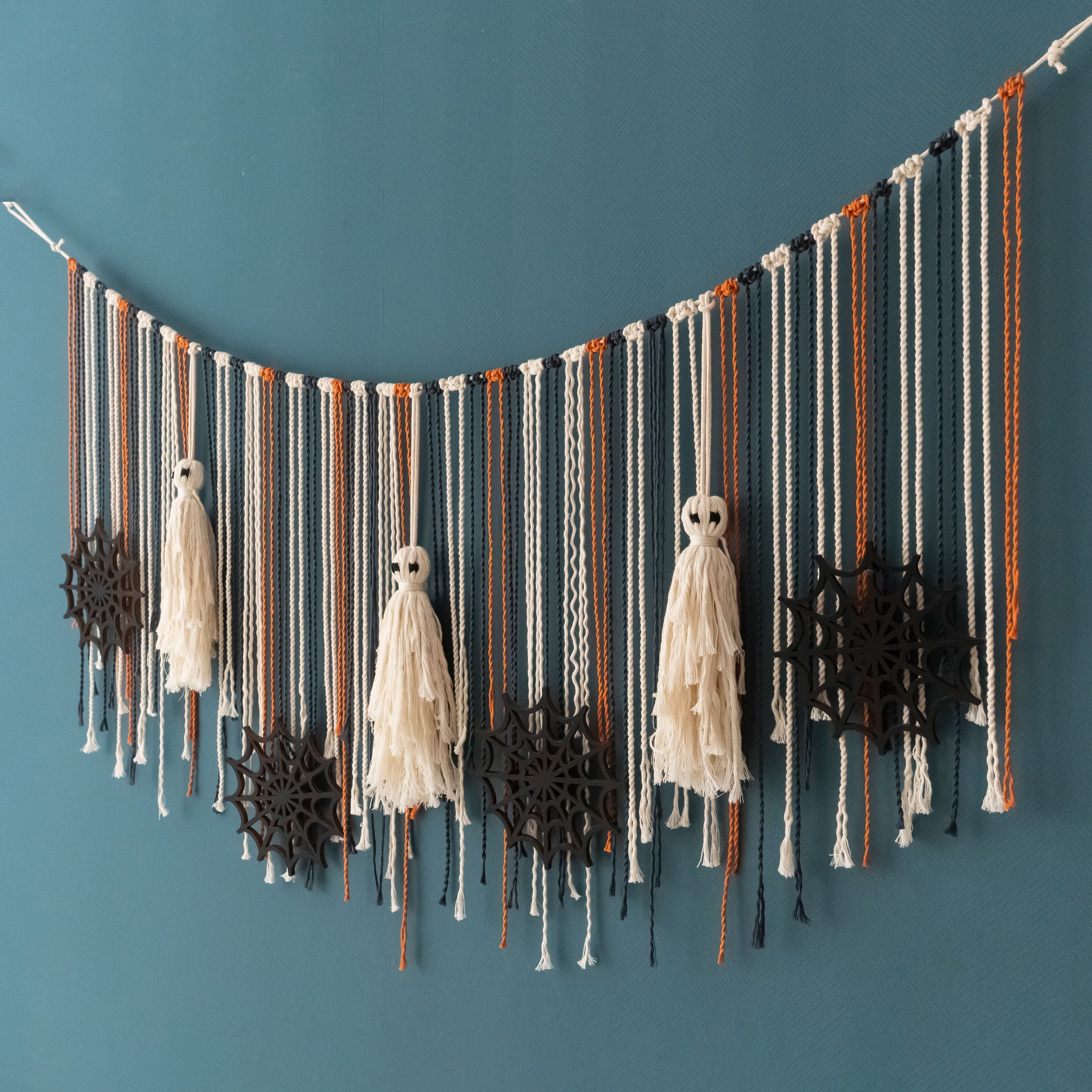 Halloween Macrame Wall Hanging Decor macrame cord for hanging halloween decorations and whimsical halloween decor U14