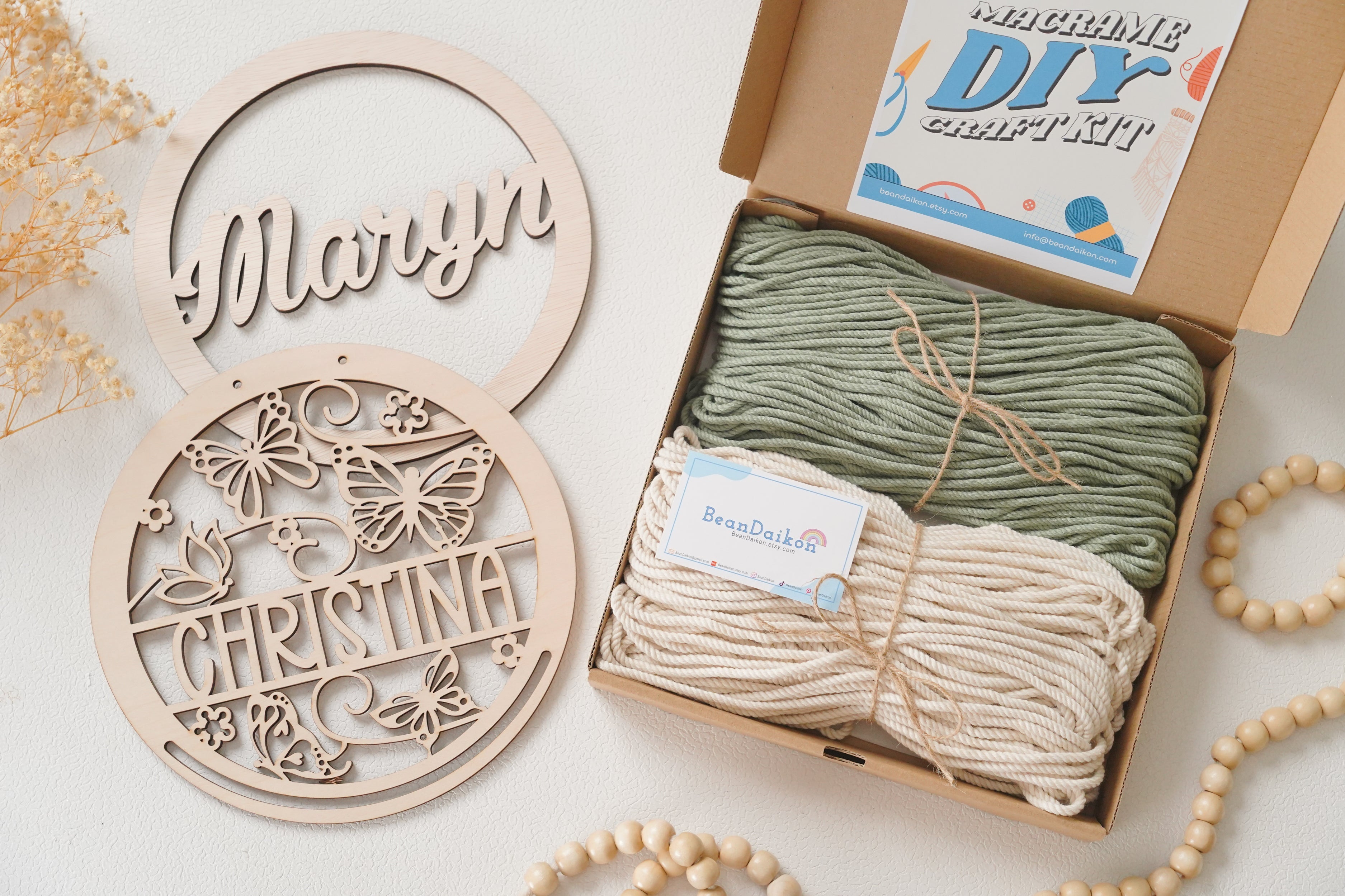 Custom Name Sign DIY Kit - Macrame Wall Hanging Craft K14