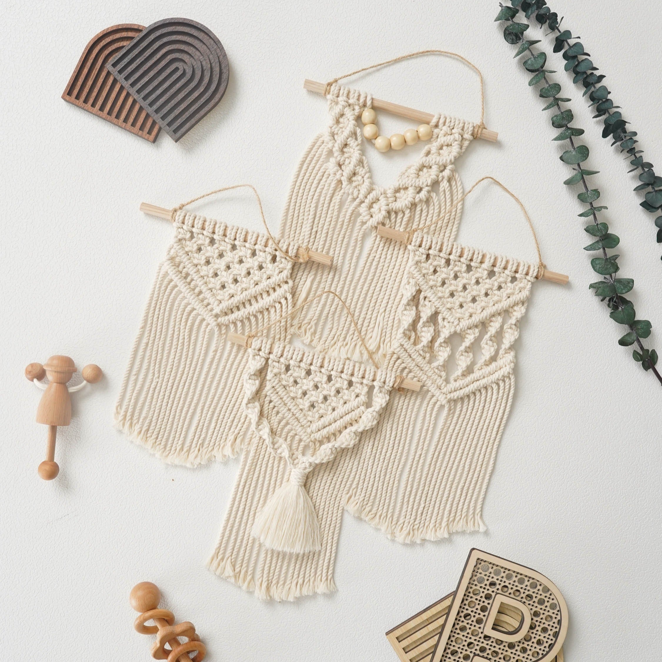 Mini Macrame Wall Pattern – Boho Cotton Wall Hanging Decor P45