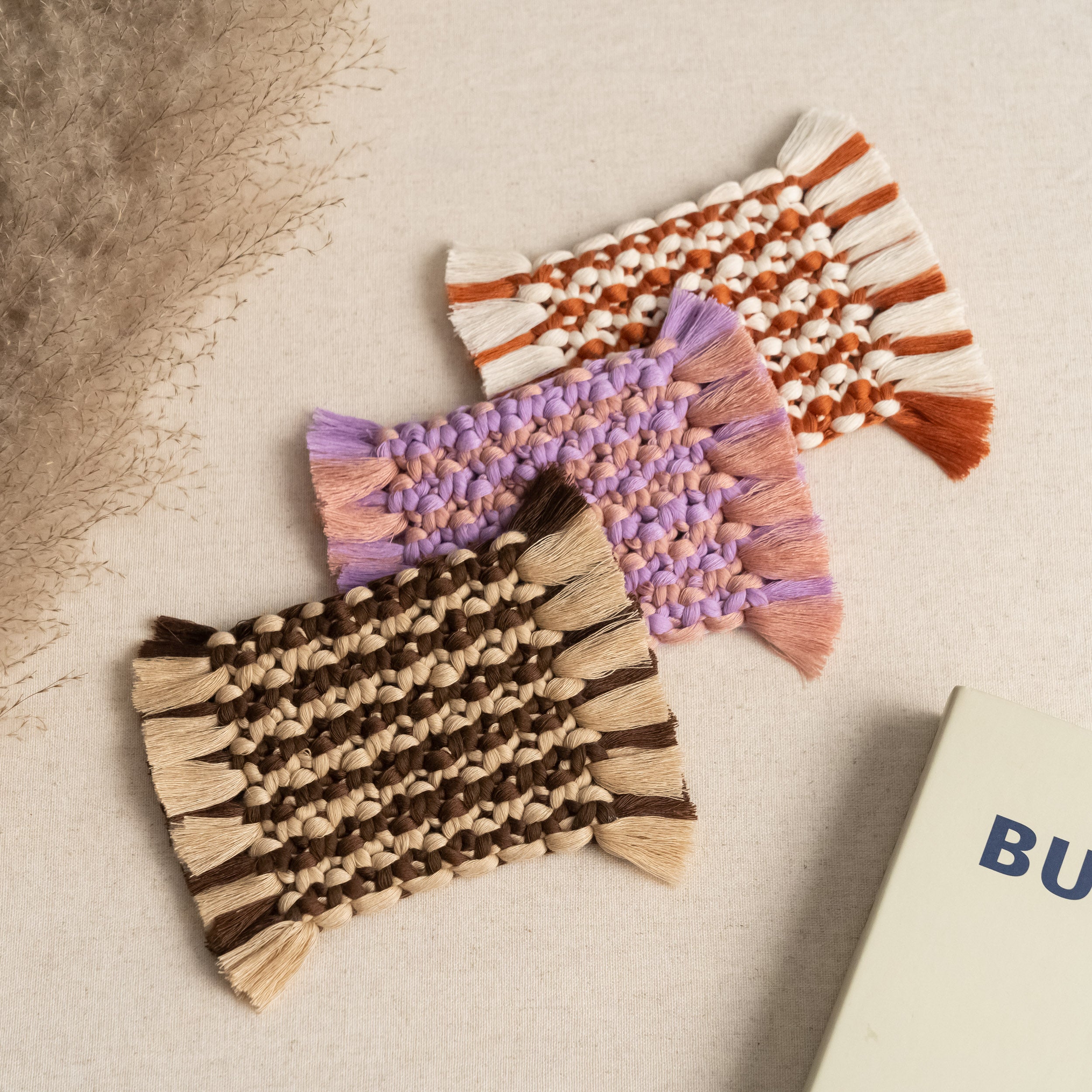 Handwoven Macrame Coaster – Boho Cup Mat for Home & Gifts A34
