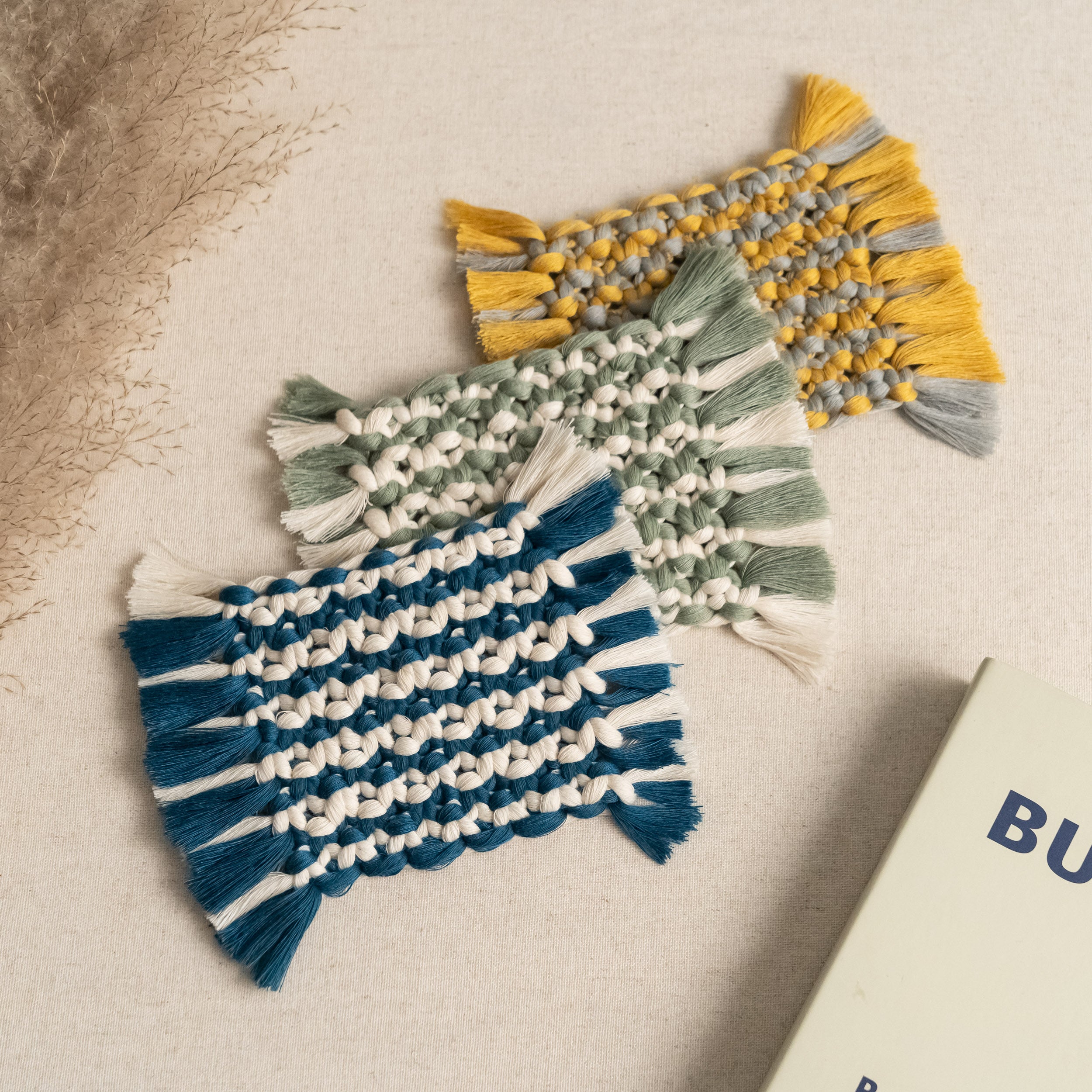 Handwoven Macrame Coaster – Boho Cup Mat for Home & Gifts A34