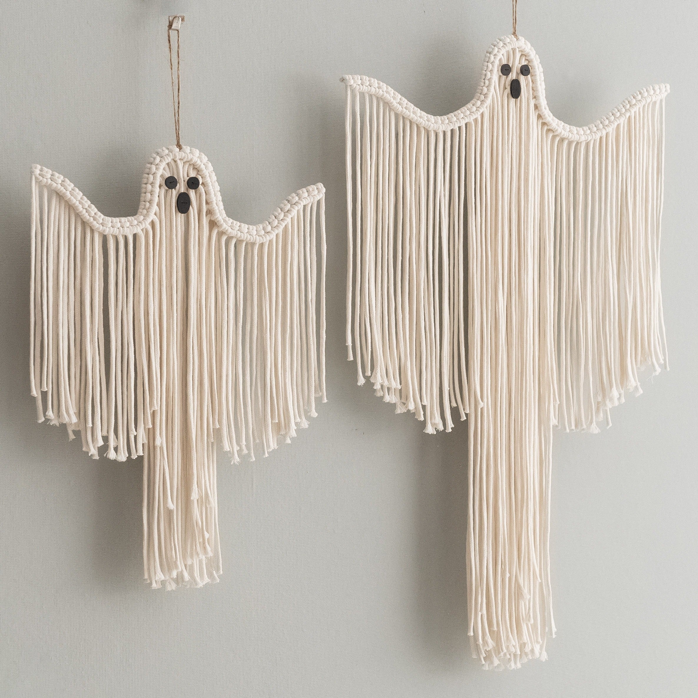 Macrame Ghost Halloween Decor macrame cord for Halloween Wall Decor and Boho Ghost Hanging V20