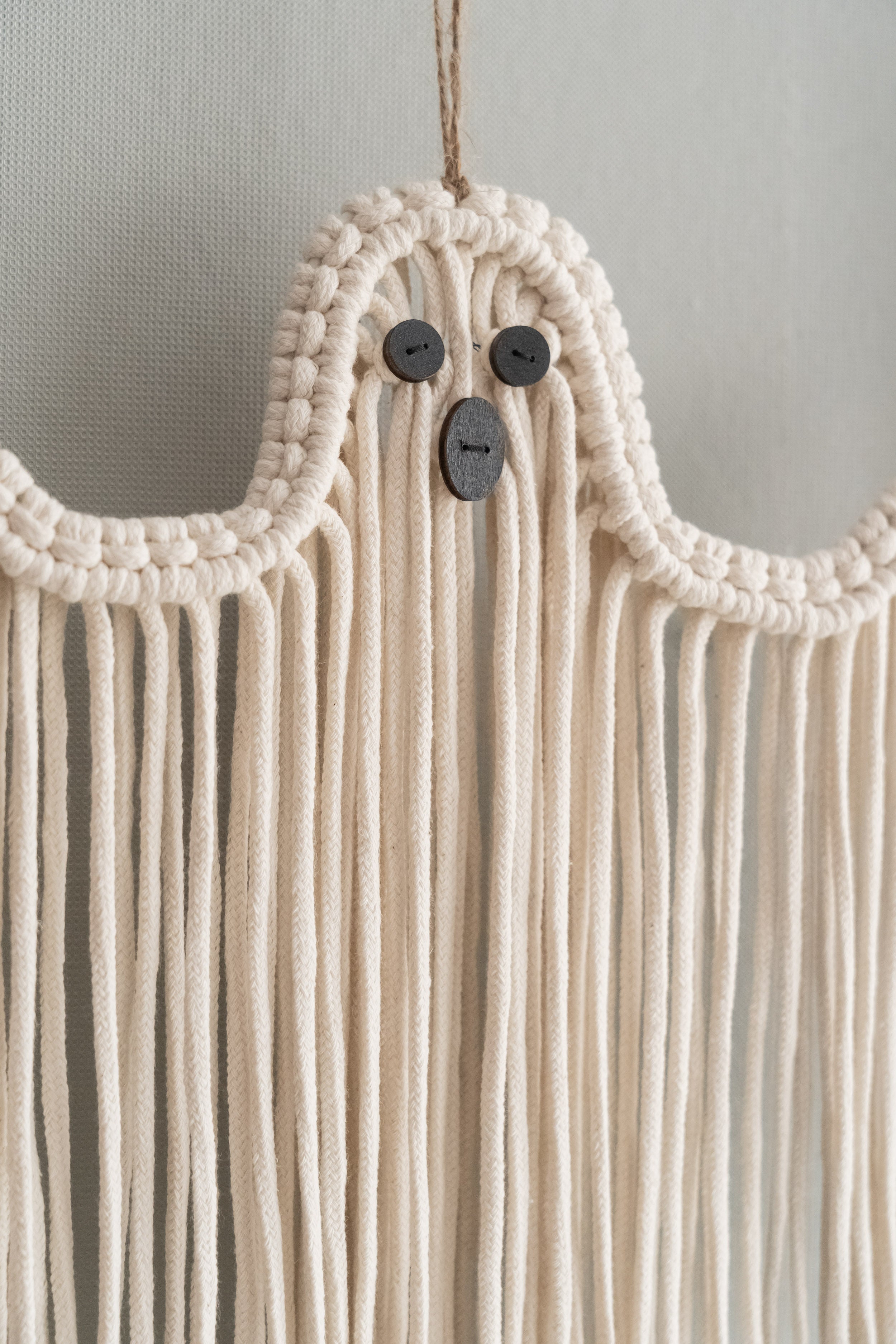 Macrame Ghost Halloween Decor macrame cord for Halloween Wall Decor and Boho Ghost Hanging V20