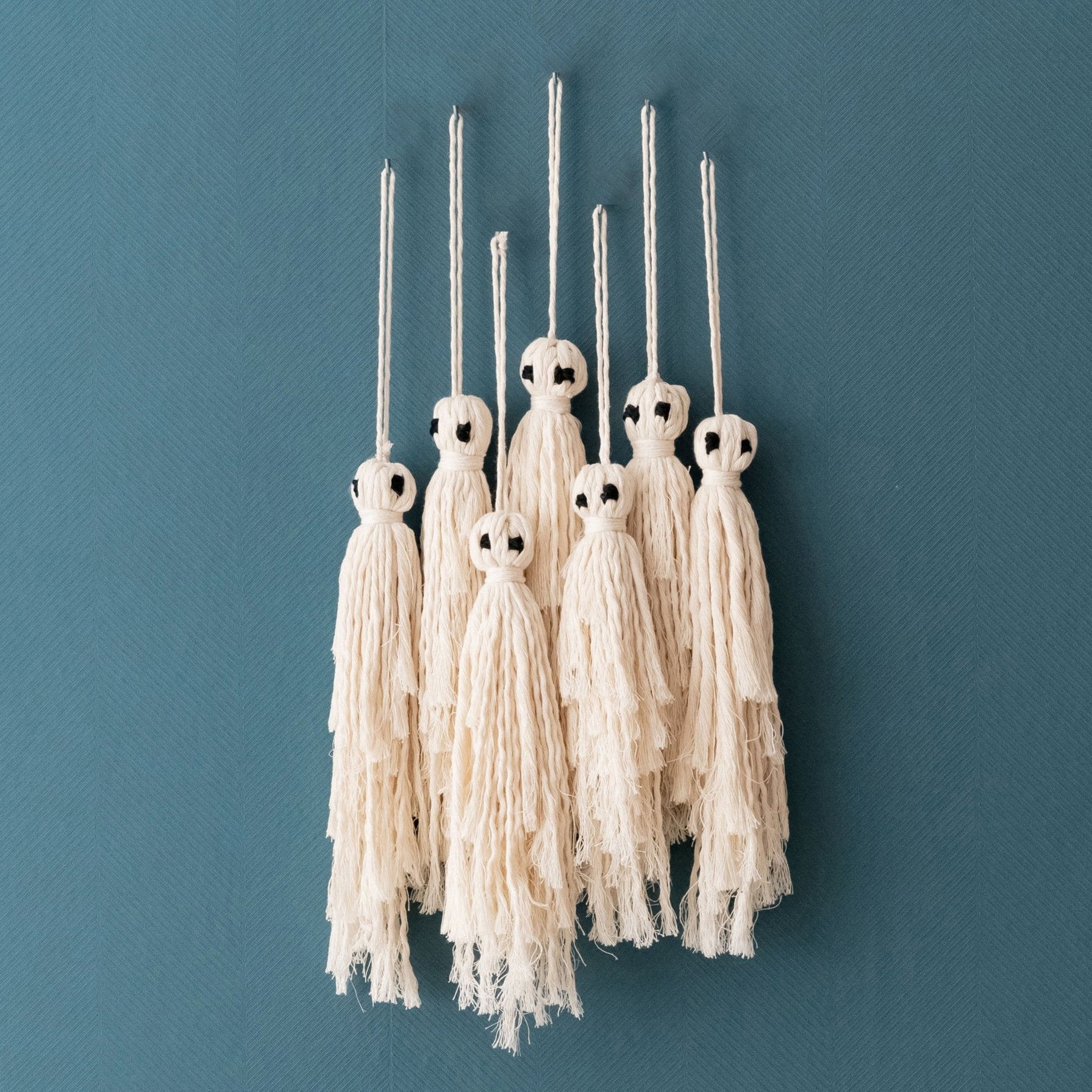 Macrame Ghost Halloween Decor for Boho Rustic Wall Hanging