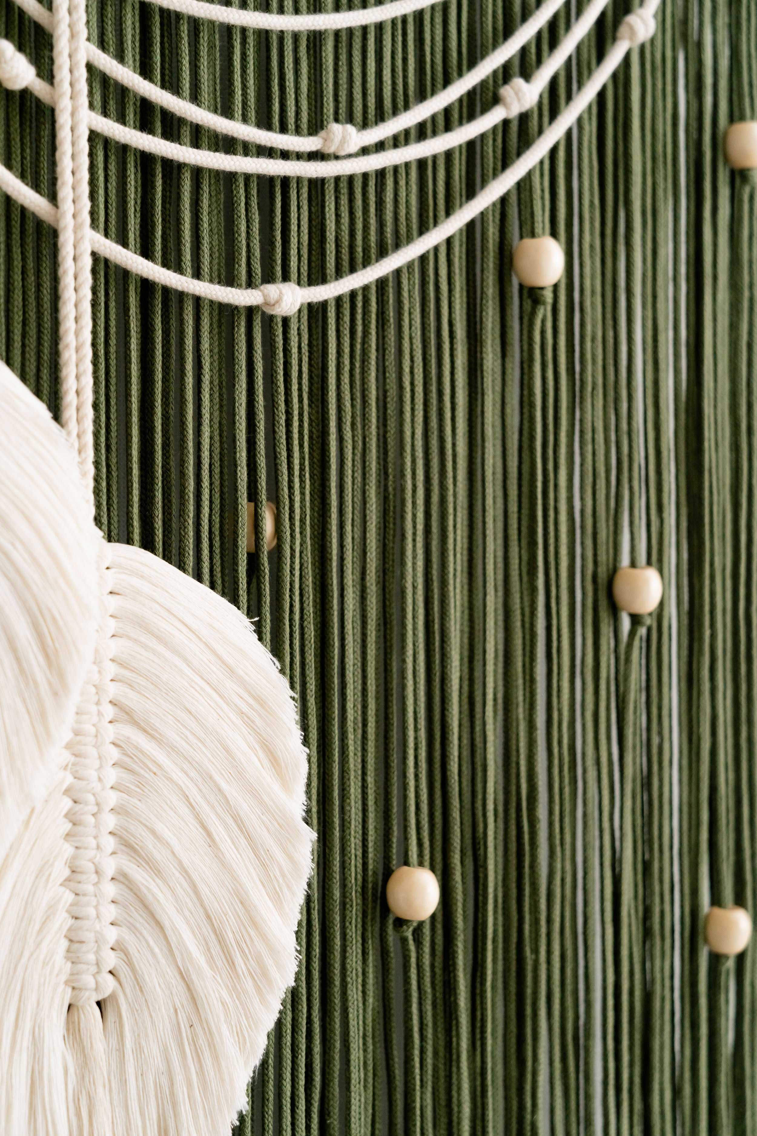 Macrame Leaf Wall Hanging – Cotton Cord Rustic Wall Art L42