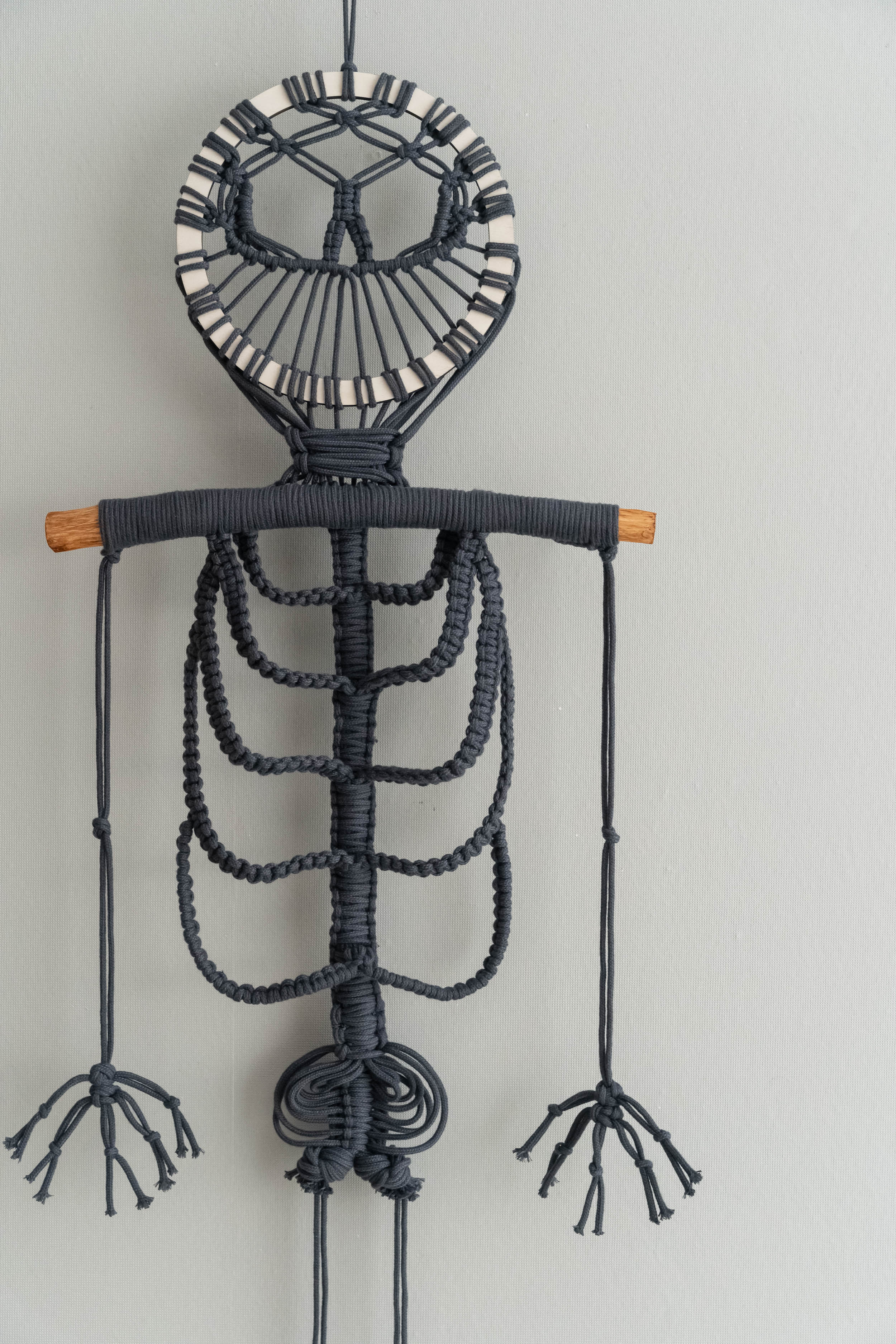 Macrame Skeleton Halloween Decor macrame cord for spooky halloween wall decor V79