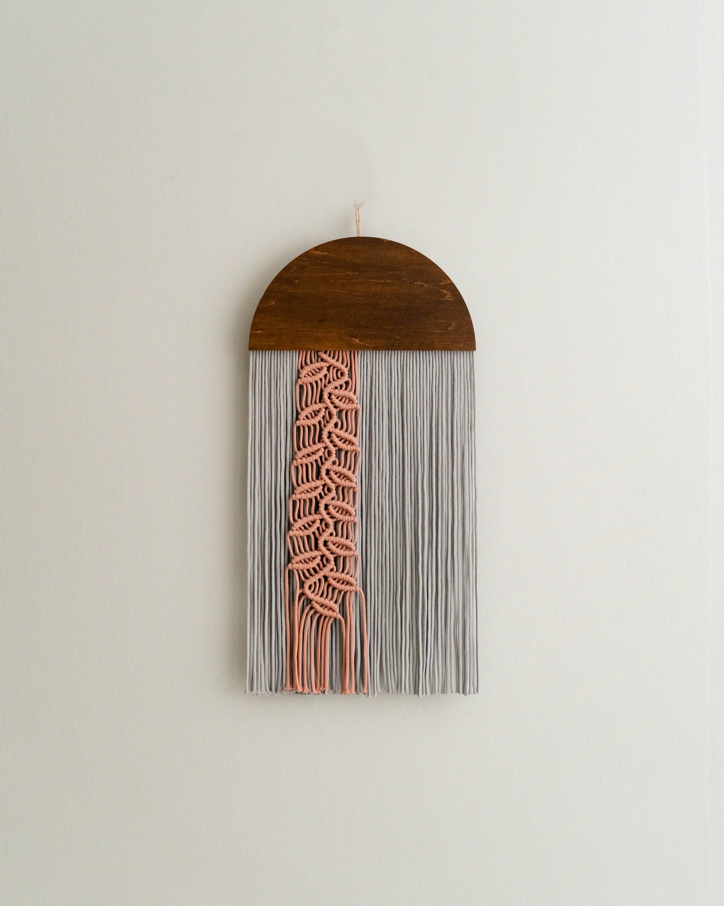 Botanical Macrame Wall Hanging - Round Jellyfish with Leaf Cord V48