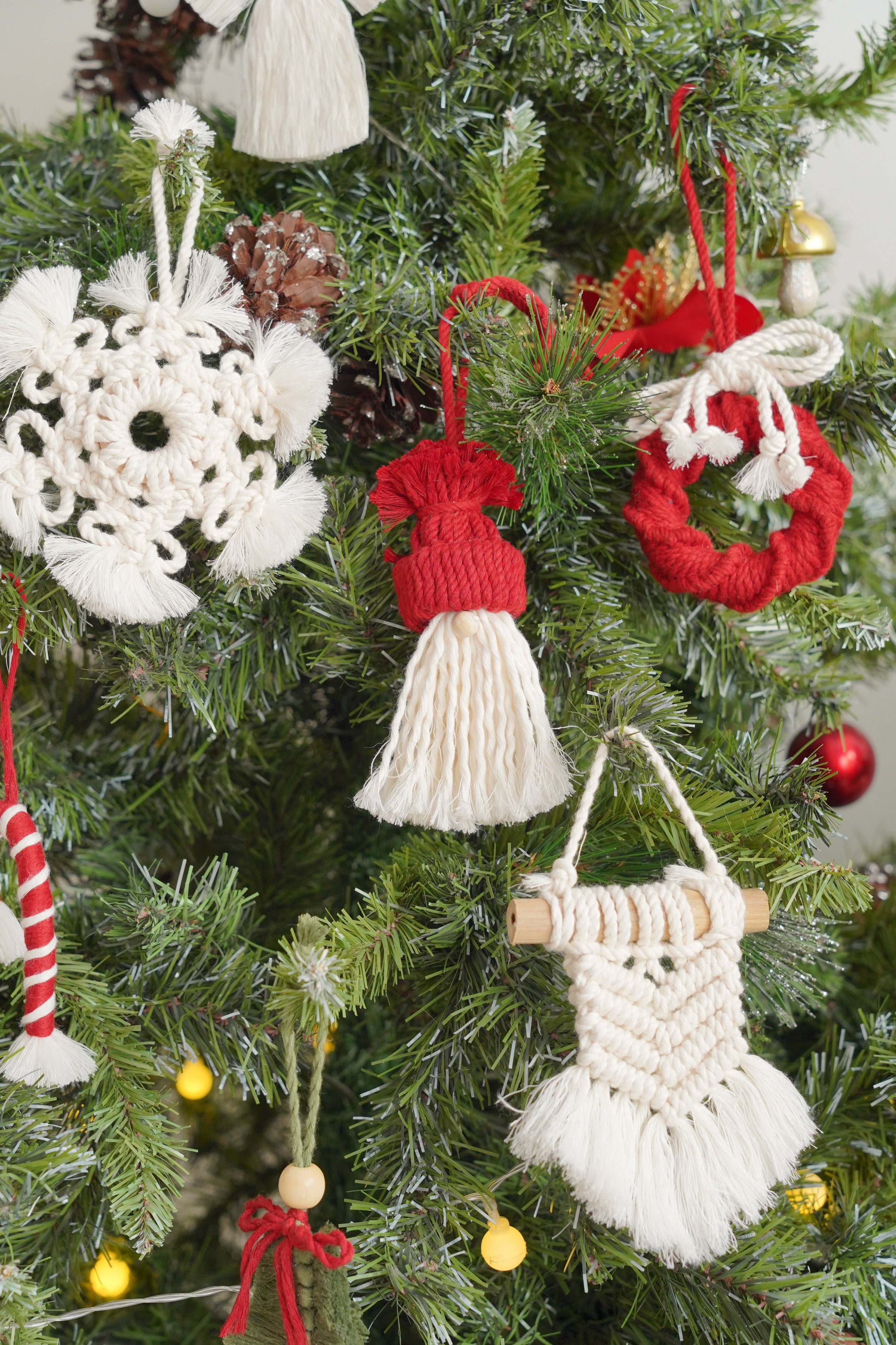 Macrame Ornaments DIY Kit macrame cord for Christmas Decor K26