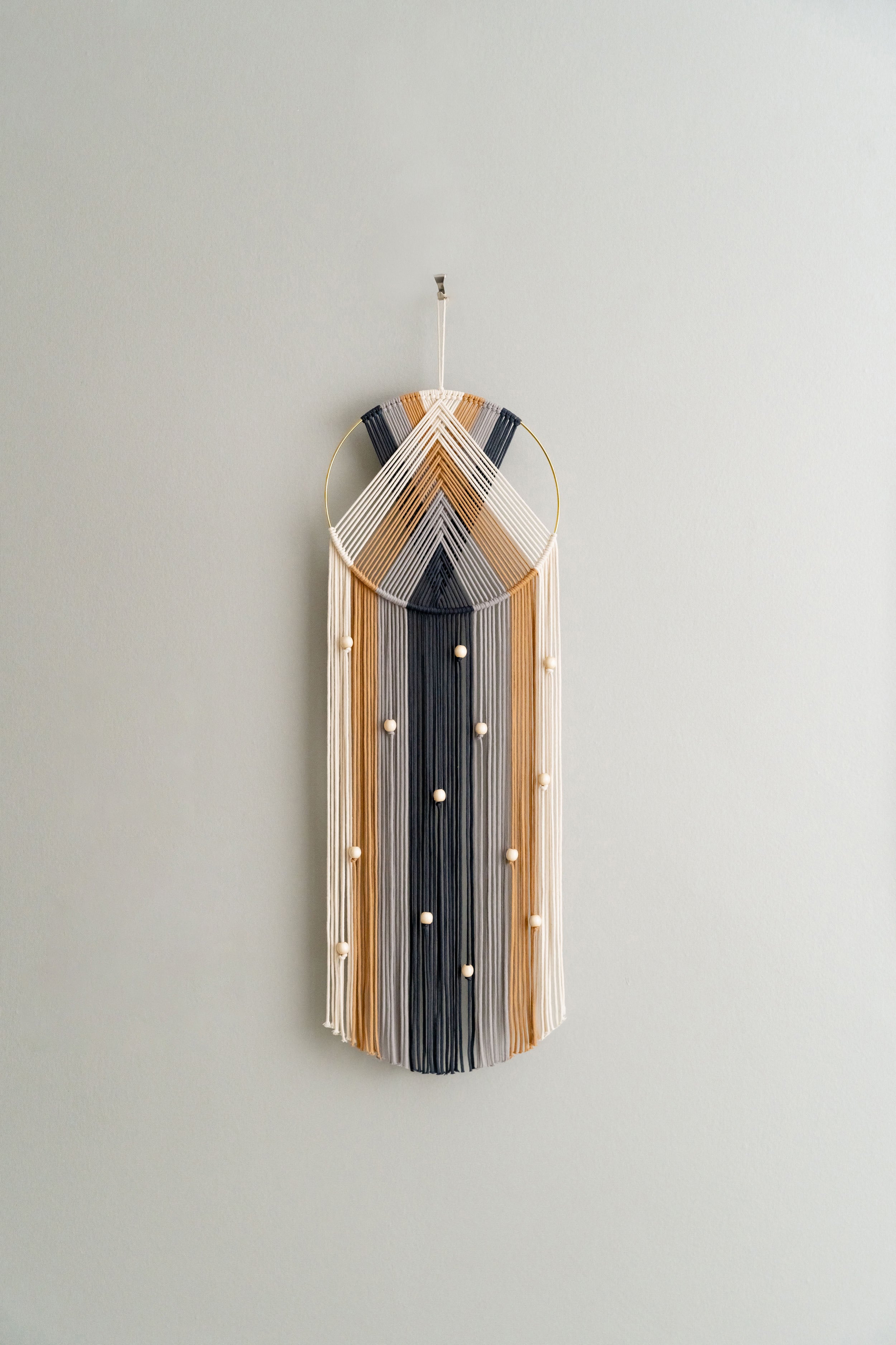 Boho Macrame Wall Hanging – Cotton Dreamcatcher Wall Decor Handmade V51