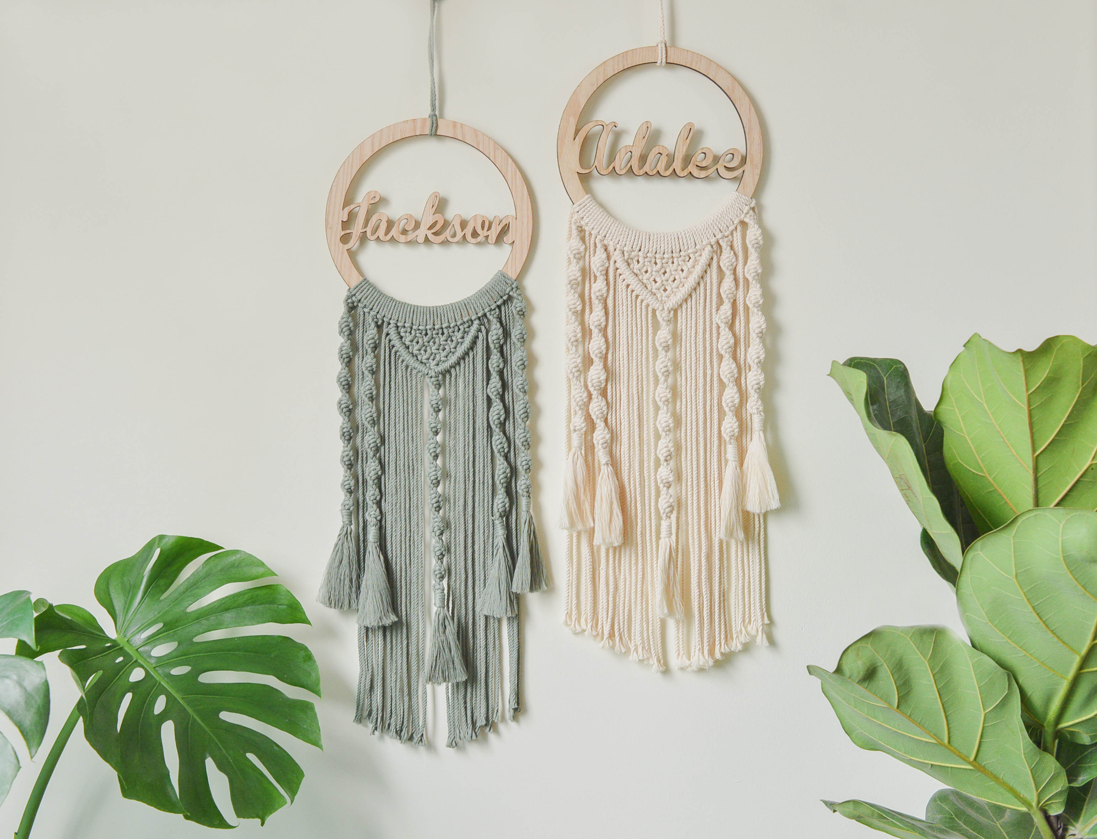 Personalized Name Sign Macrame Wall Hanging for Unique Wall Decor W08