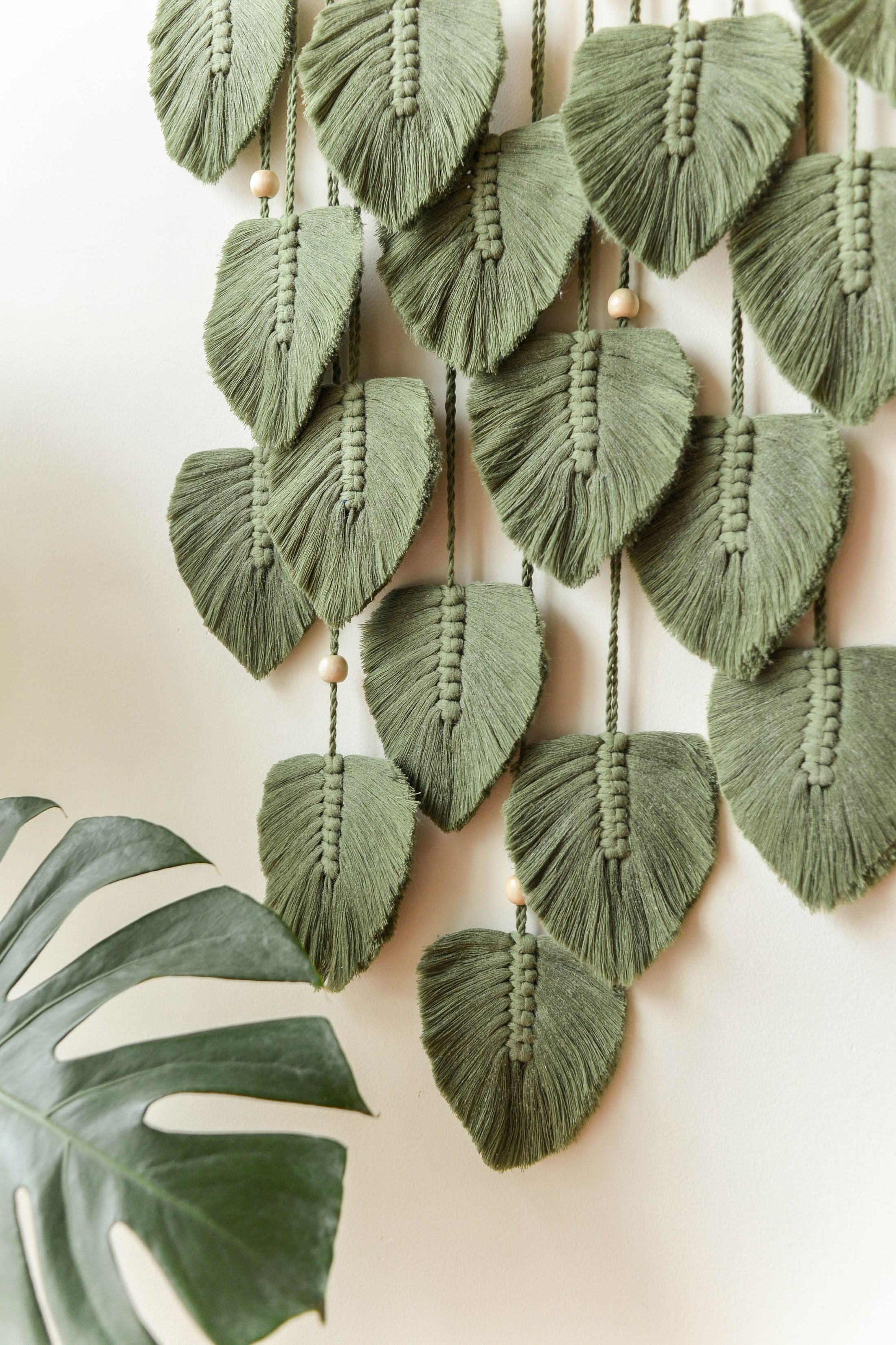 Macrame Leaves Wall Hanging macrame cord for Boho Wall Decor L02