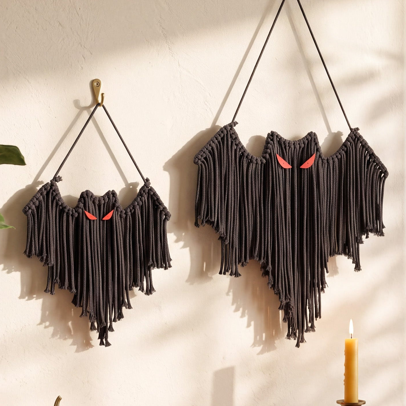 Macrame Bat Wall Hanging Halloween Decor for Party Decor U55