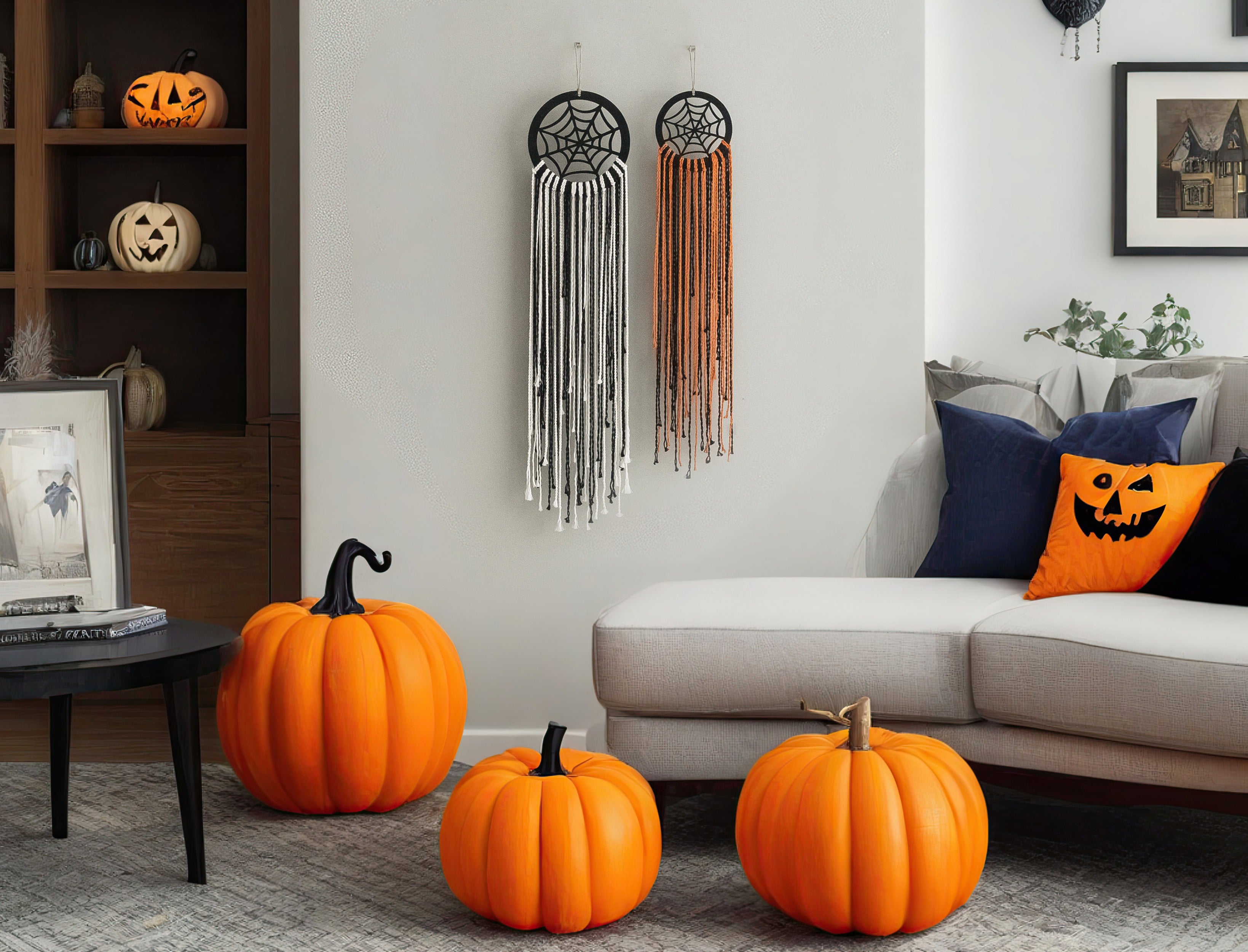 Halloween Macrame Spiderweb Wall Hanging for Halloween Decor U15