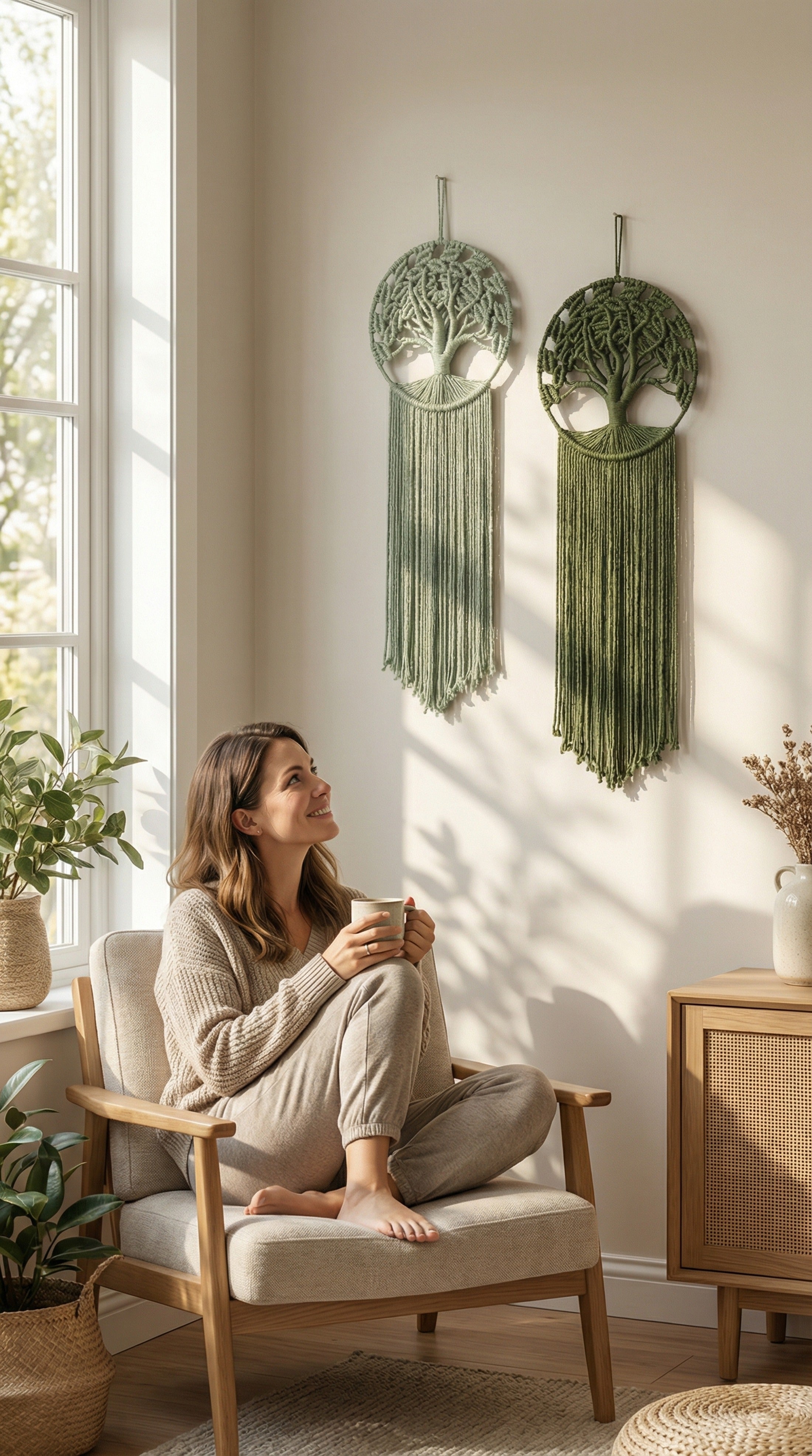 Macrame Tree Of Life Wall Hanging for Nature Wall Decor V41