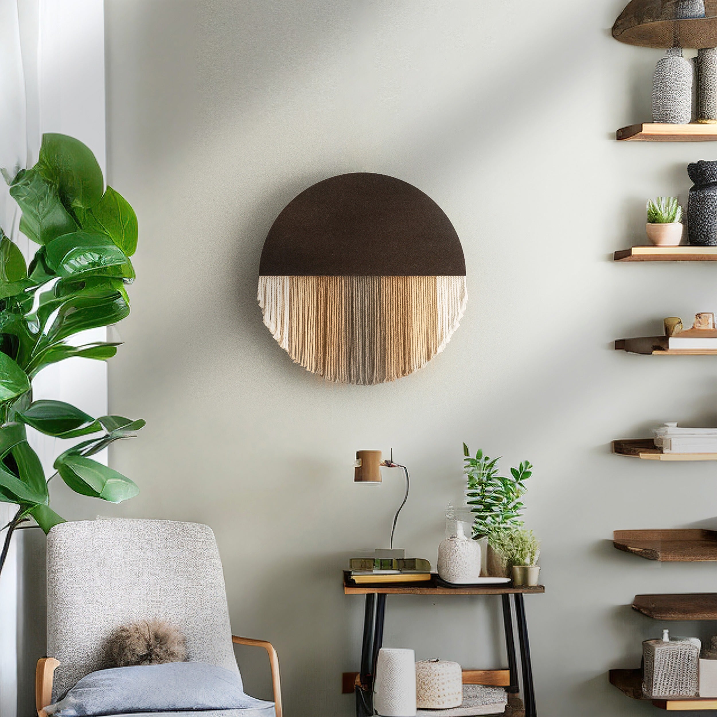 Lunar Memory Wall Hanging round wall decor for handmade macrame art V07