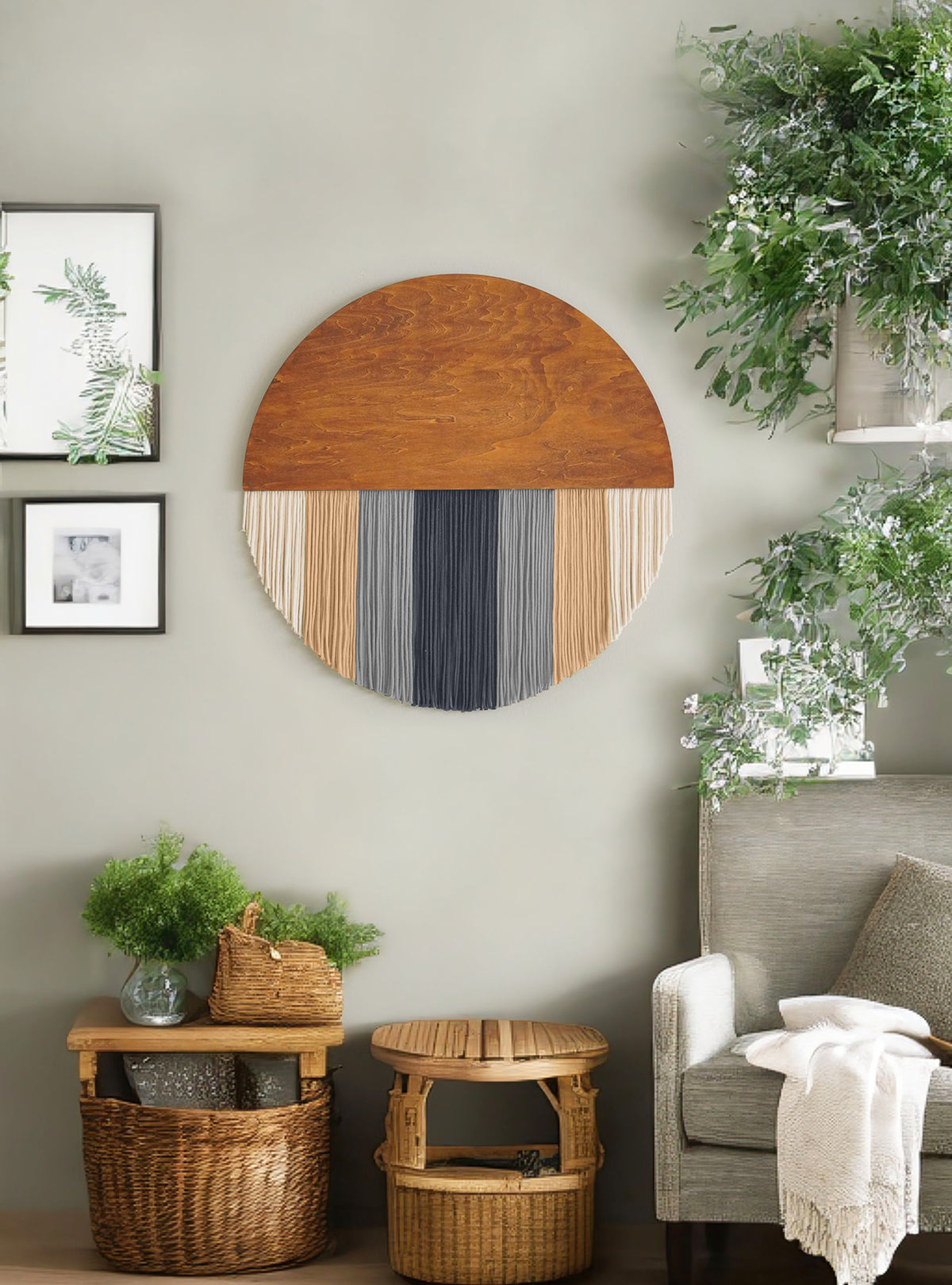Lunar Memory Wall Hanging round wall decor for handmade macrame art V07