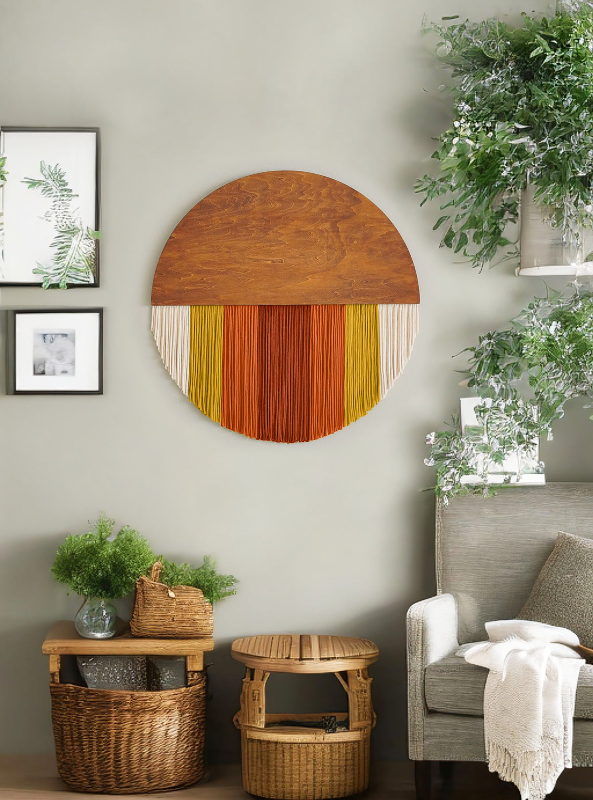 Lunar Memory Wall Hanging macrame wall hanging for round wall art V07