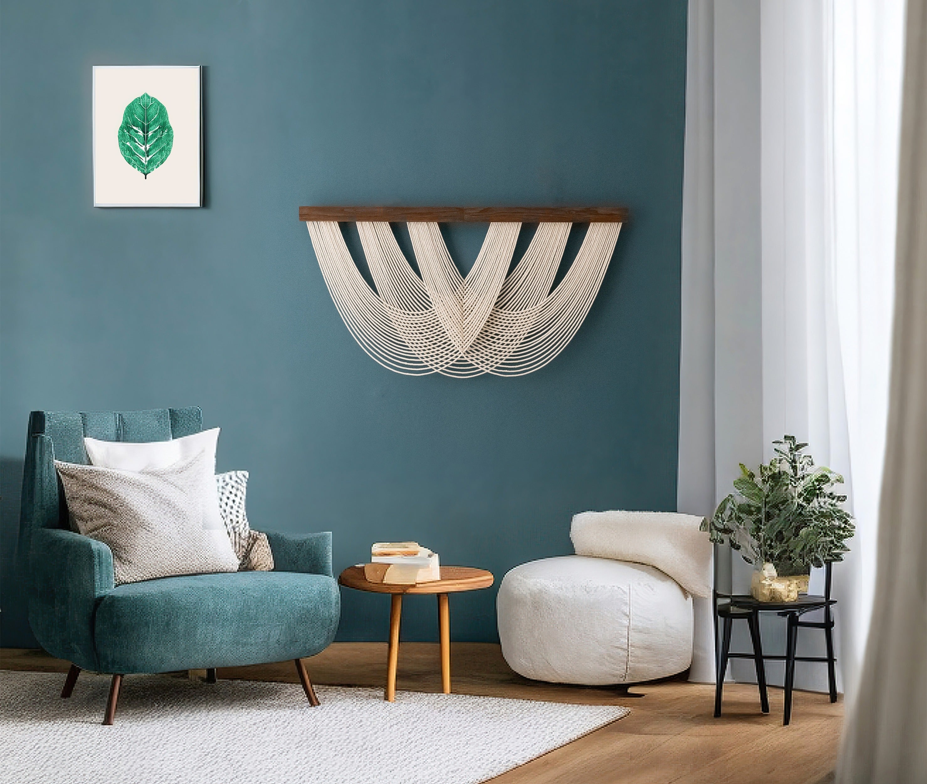Large Macrame Wave Wall Hanging - Soft Tangle Jellyfish V28