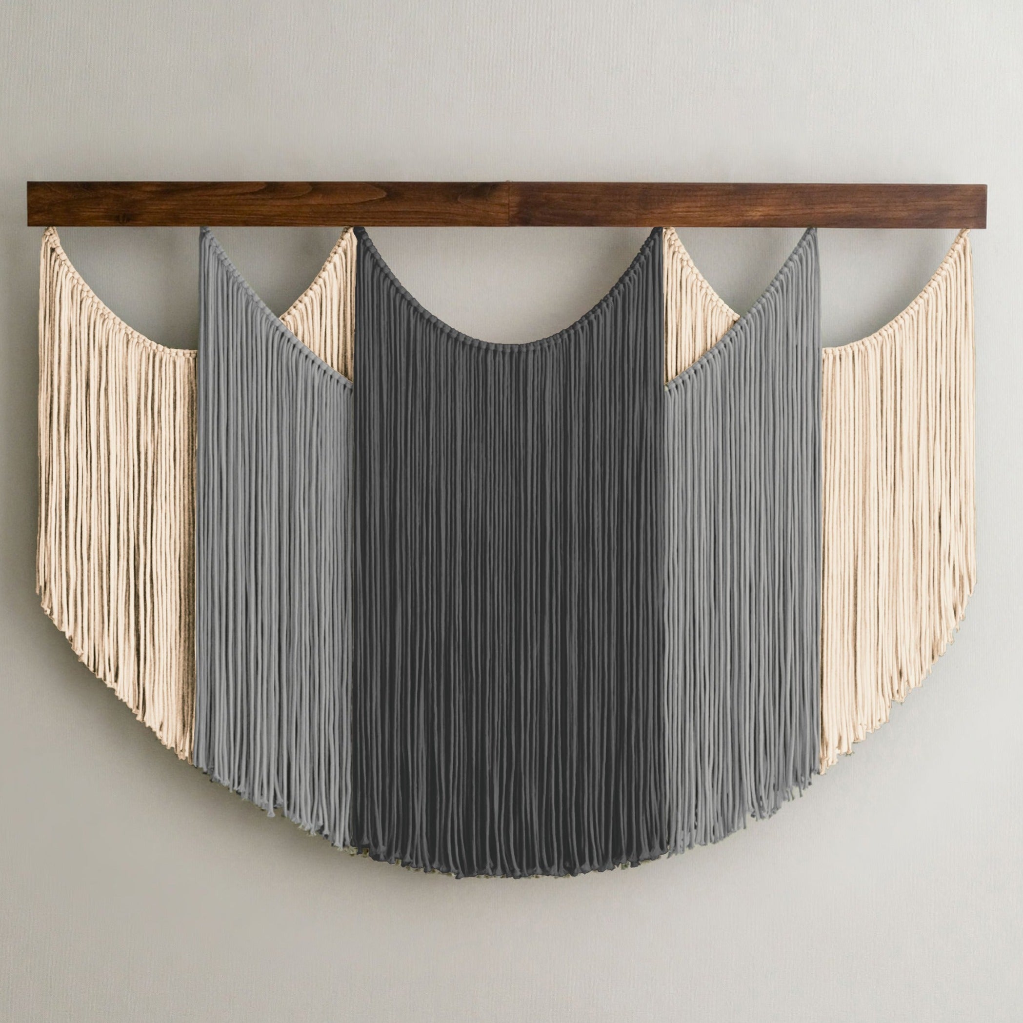 Bohemian Macrame Wall Hanging – Soft Layers Fiber Wall Art Decor V29