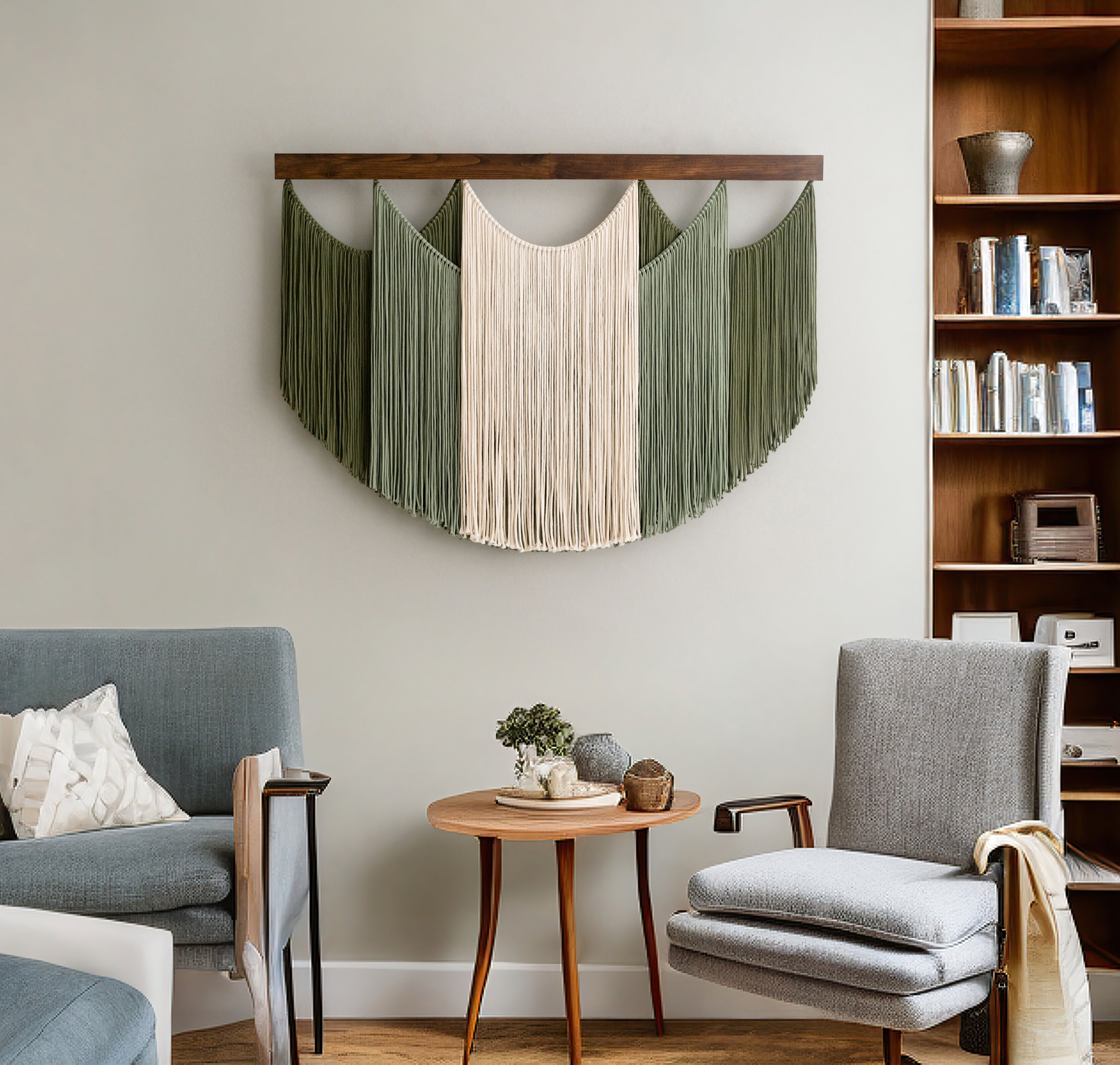 Bohemian Macrame Wall Hanging – Soft Layers Fiber Wall Art Decor V29