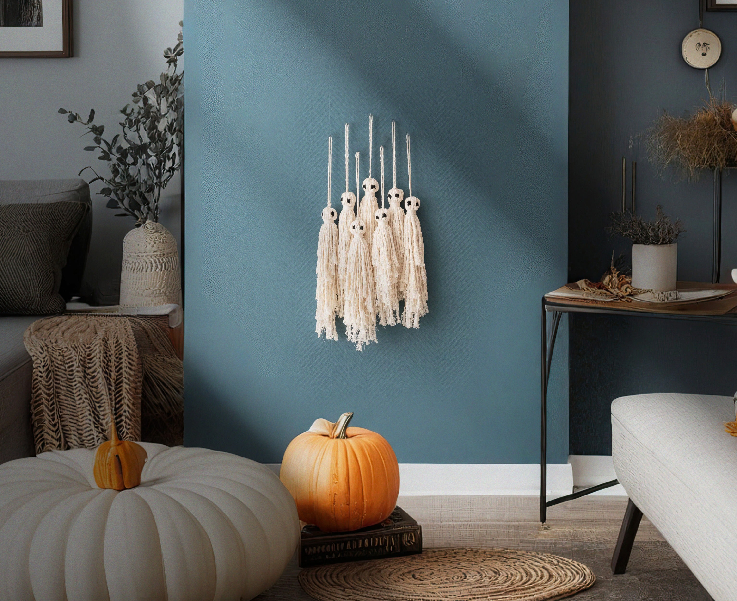 Macrame Ghost Halloween Decor for Halloween Wall Decor and Boho Style V82