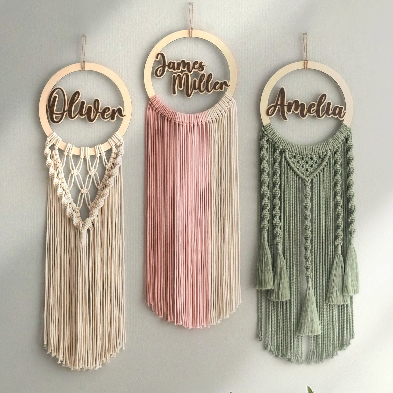 Personalized Name Sign Macrame Wall Hanging for Baby Nursery Decor V94