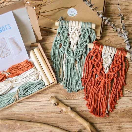 Small Macrame Wall Hanging DIY Kit for diy wall hanging kit and boho macrame decor K17