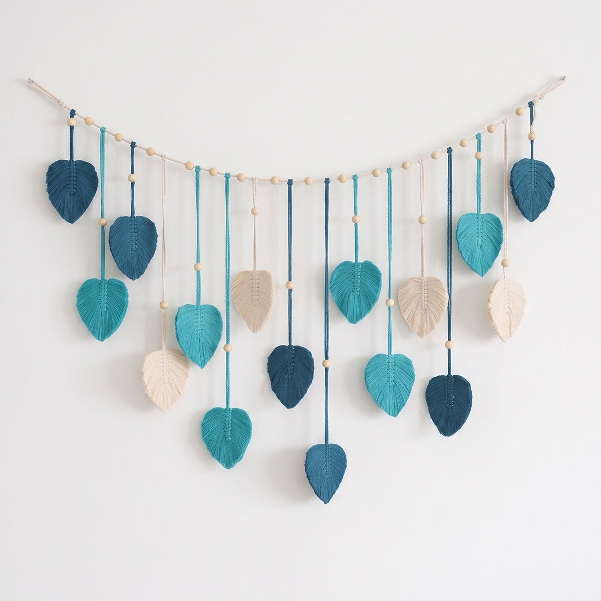 Macrame Leaves Garland macrame cord for Boho Leaf Wall Decor L09