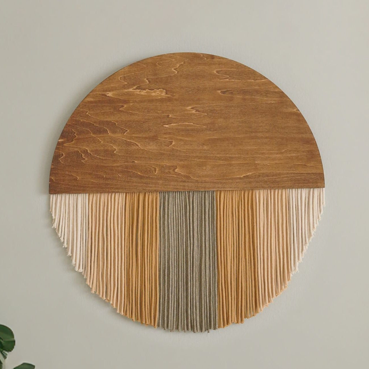 Lunar Memory Wall Hanging – Boho Green Cotton Wall Art V07